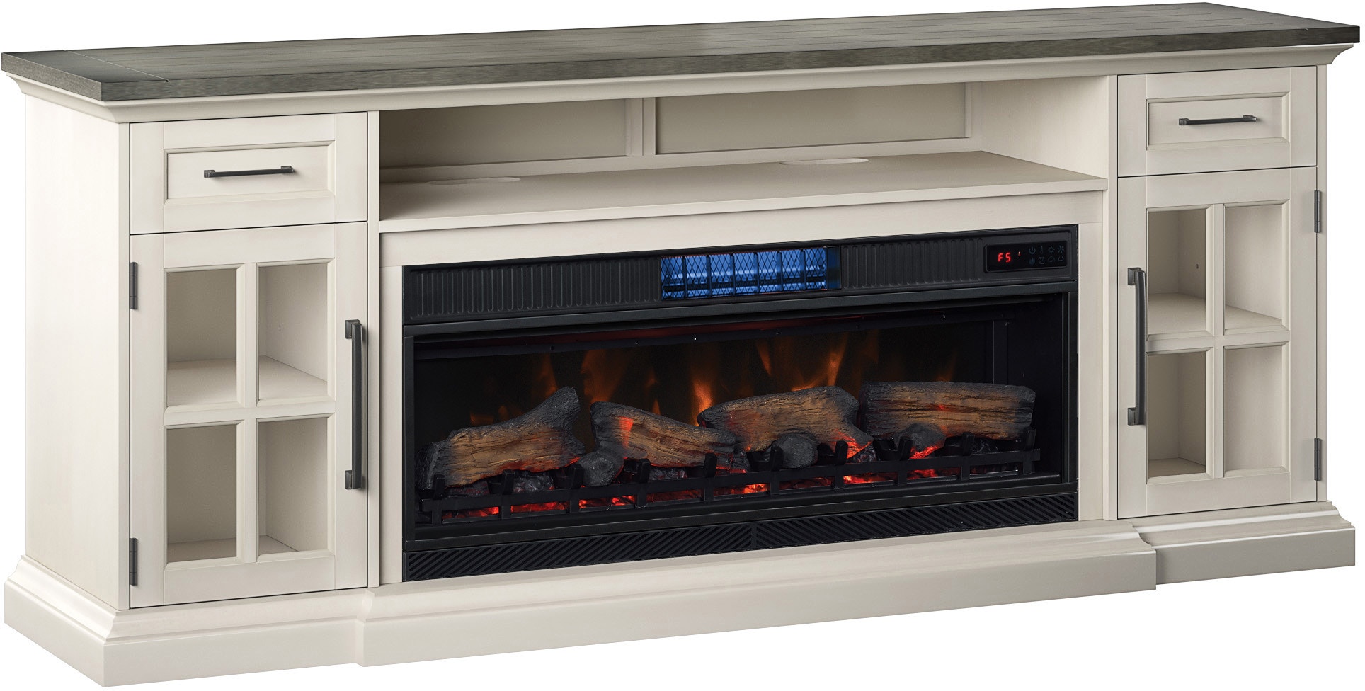 Tresanti Bennson TV Console with ClassicFlame CoolGlow 2-in-1 Electric  Fireplace and Fan