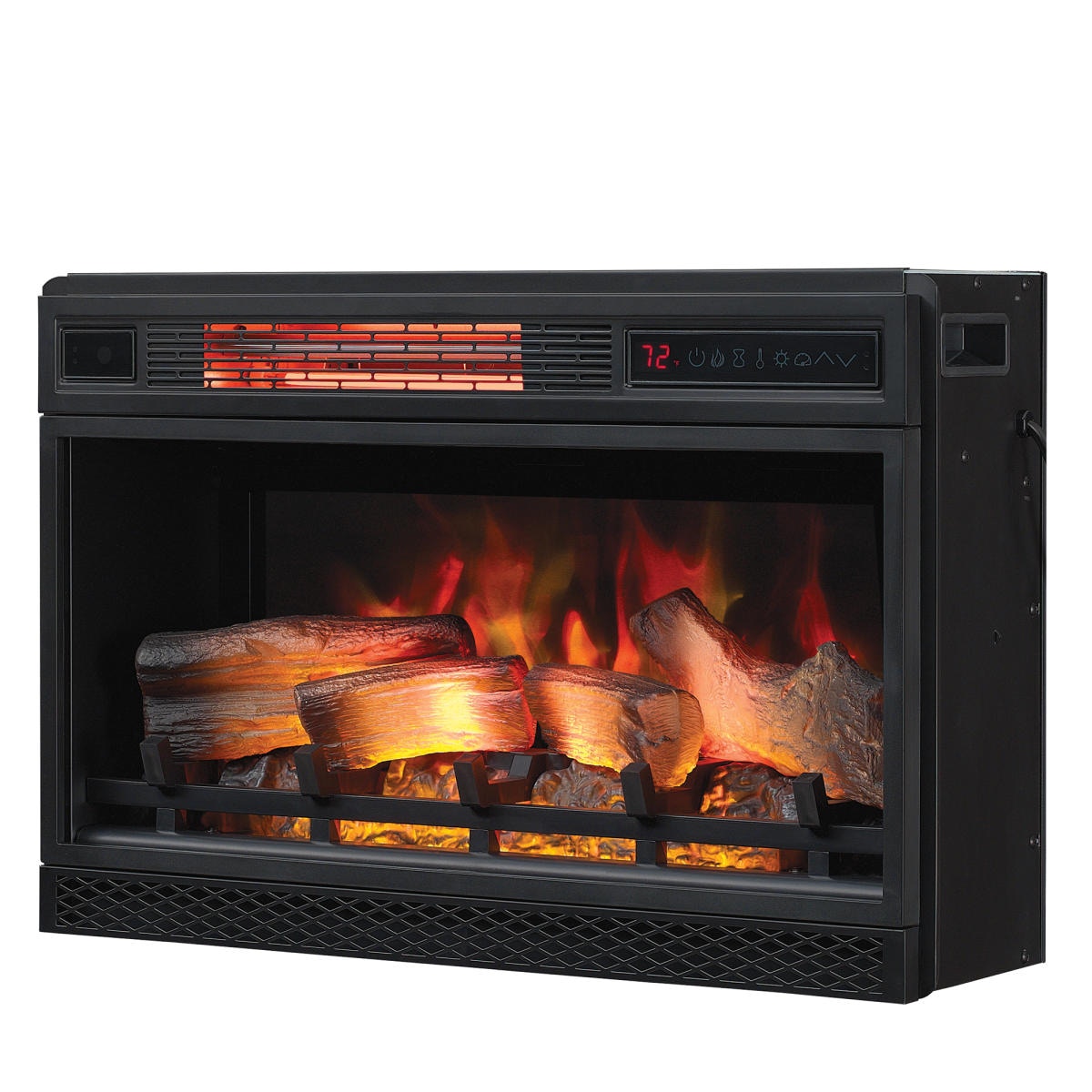 Classic Flame Fireplace 26" 3D Infrared Quartz Electric Fireplace Insert with Safer Plug and Safer