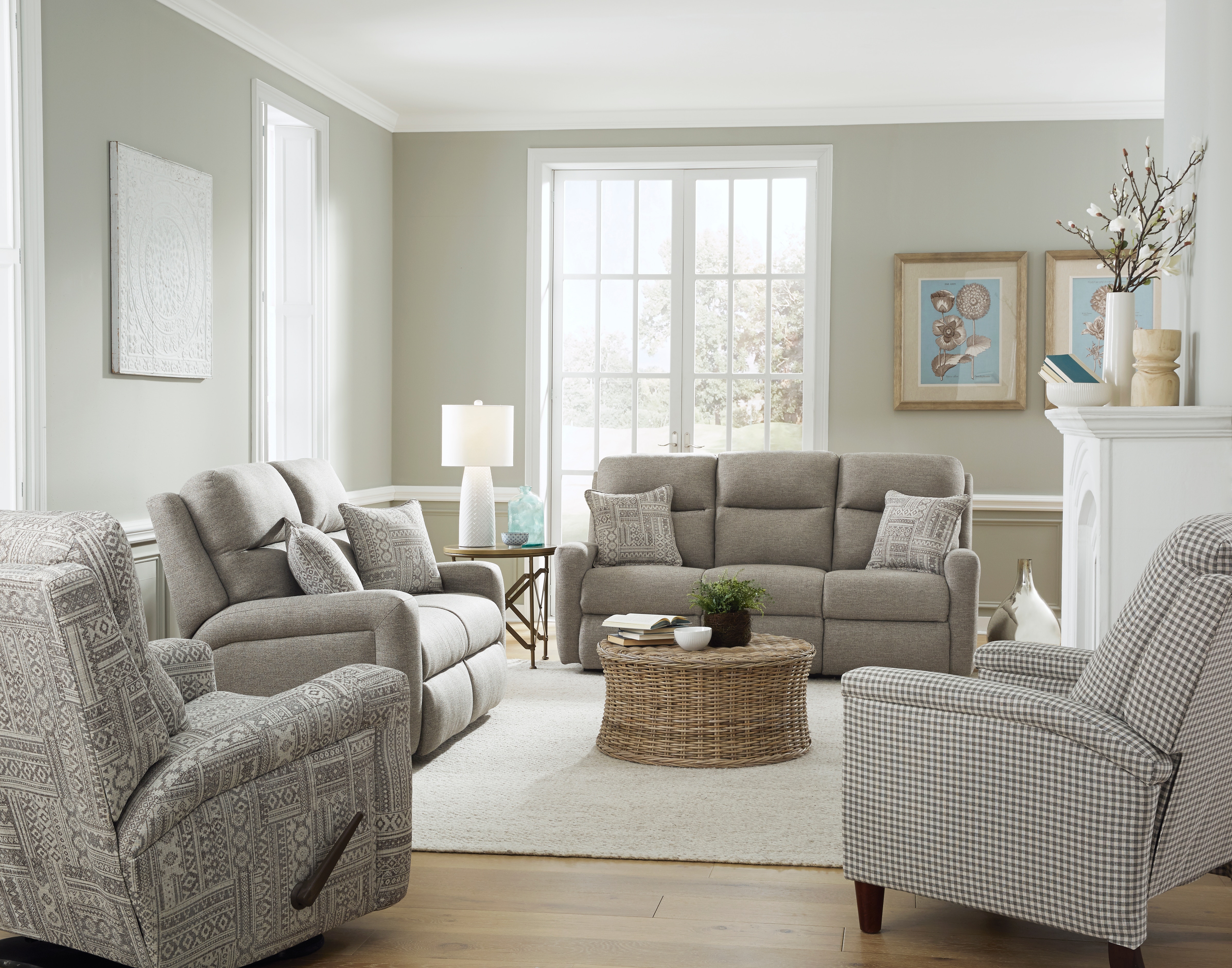 Grey Gardner White Living Room Chairs Reclining Sofa Southern