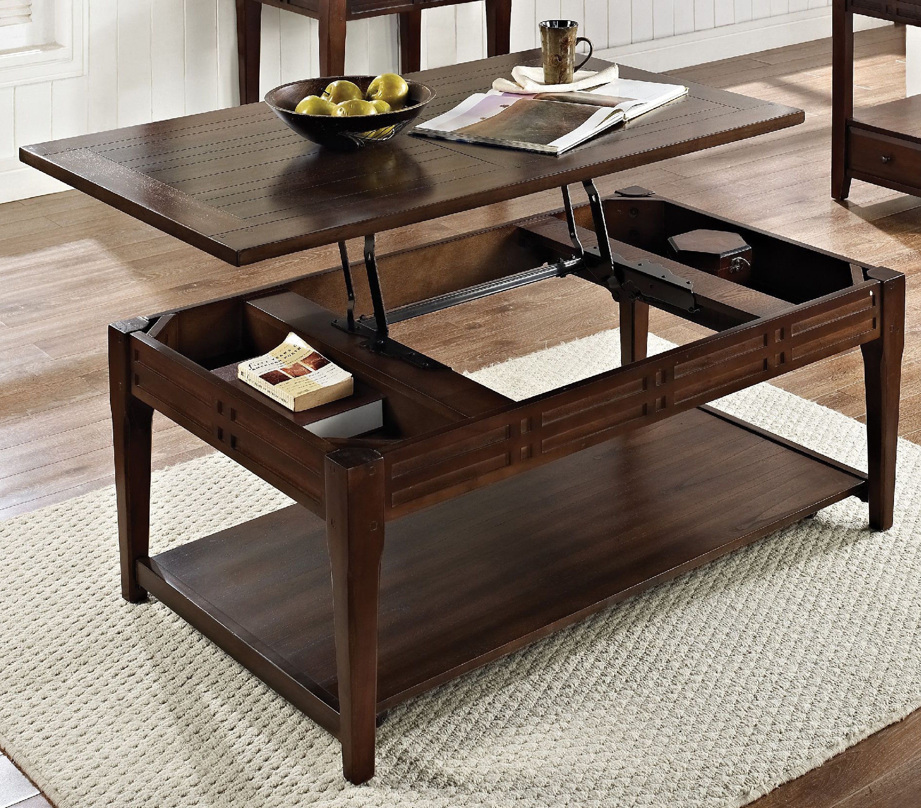 lift top coffee table with casters