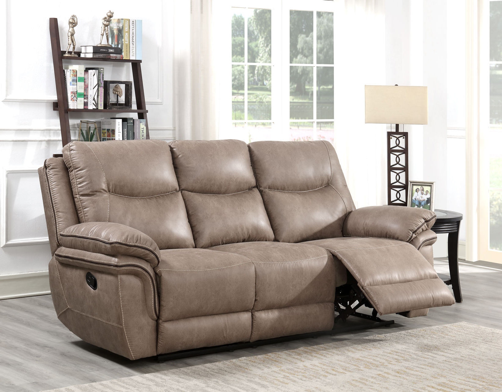 Steve Silver Living Room Isabella Recliner Sofa Sand Short Furniture Co. Litchfield IL