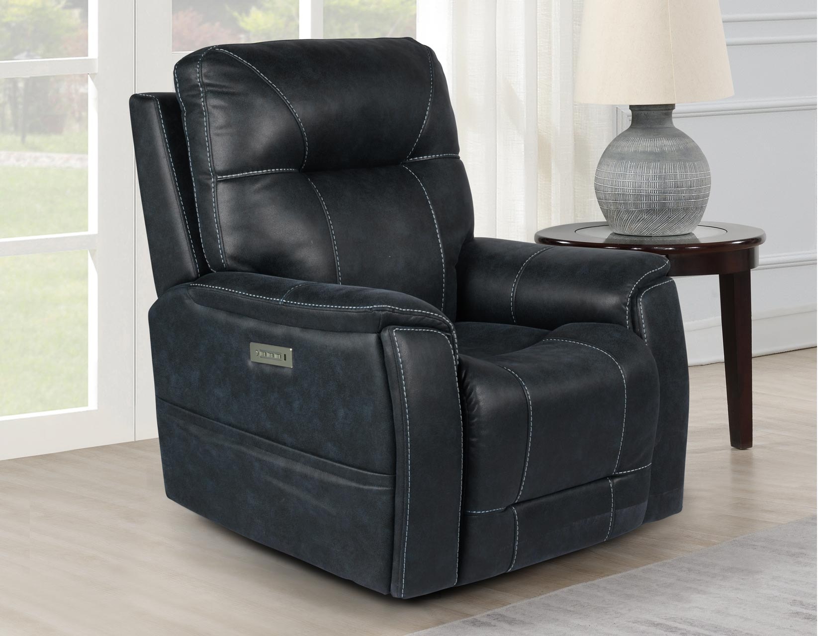 Triple power store leather recliner