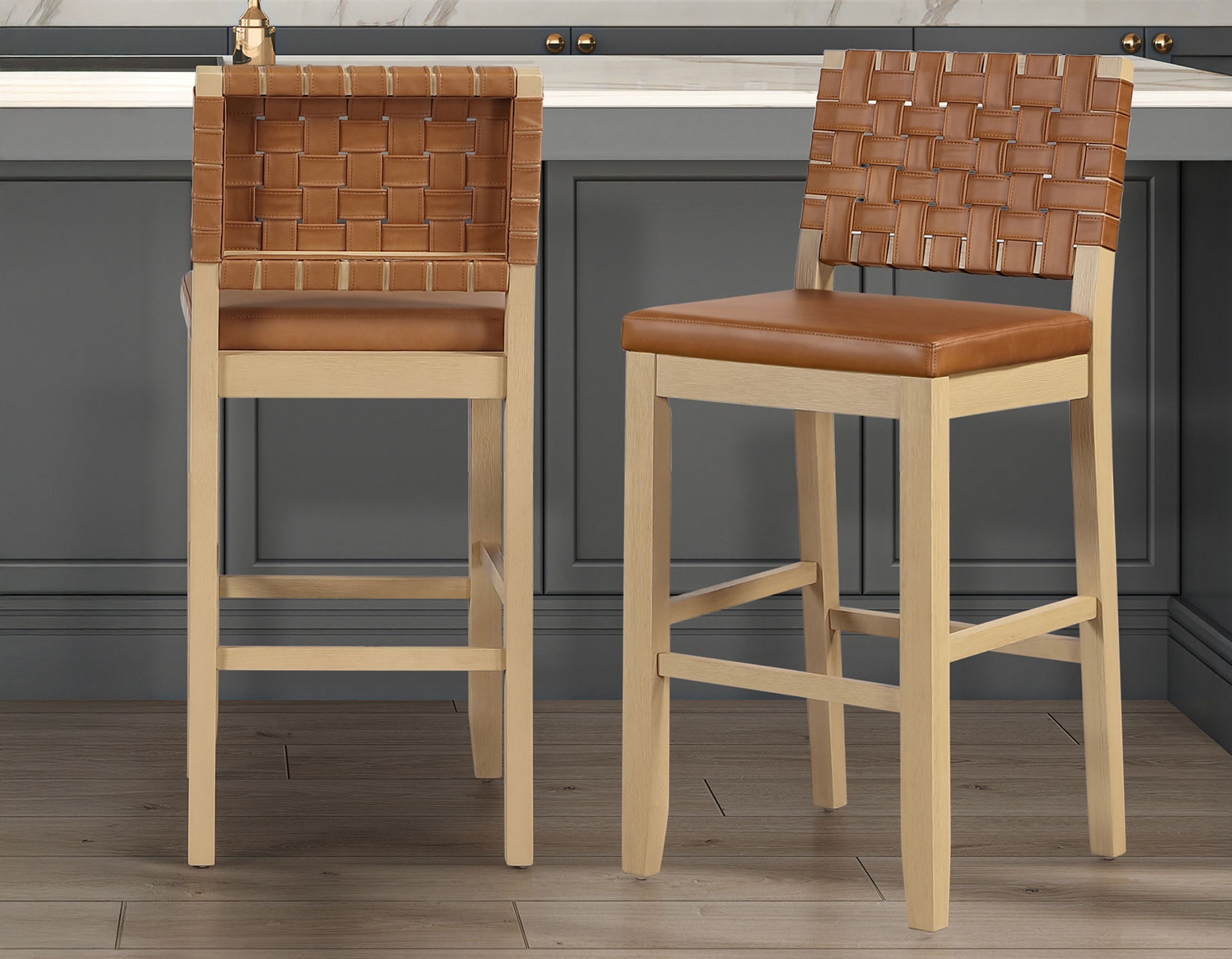  Reid Camel Vegan Leather 30 Inch Bar Stool, Sand Finish RED500TBC