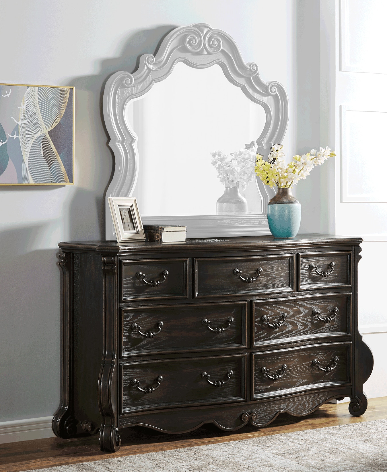 sachin and babi light blue dress Steve Silver Bedroom Rhapsody Dresser RH900DR - Carol House Furniture