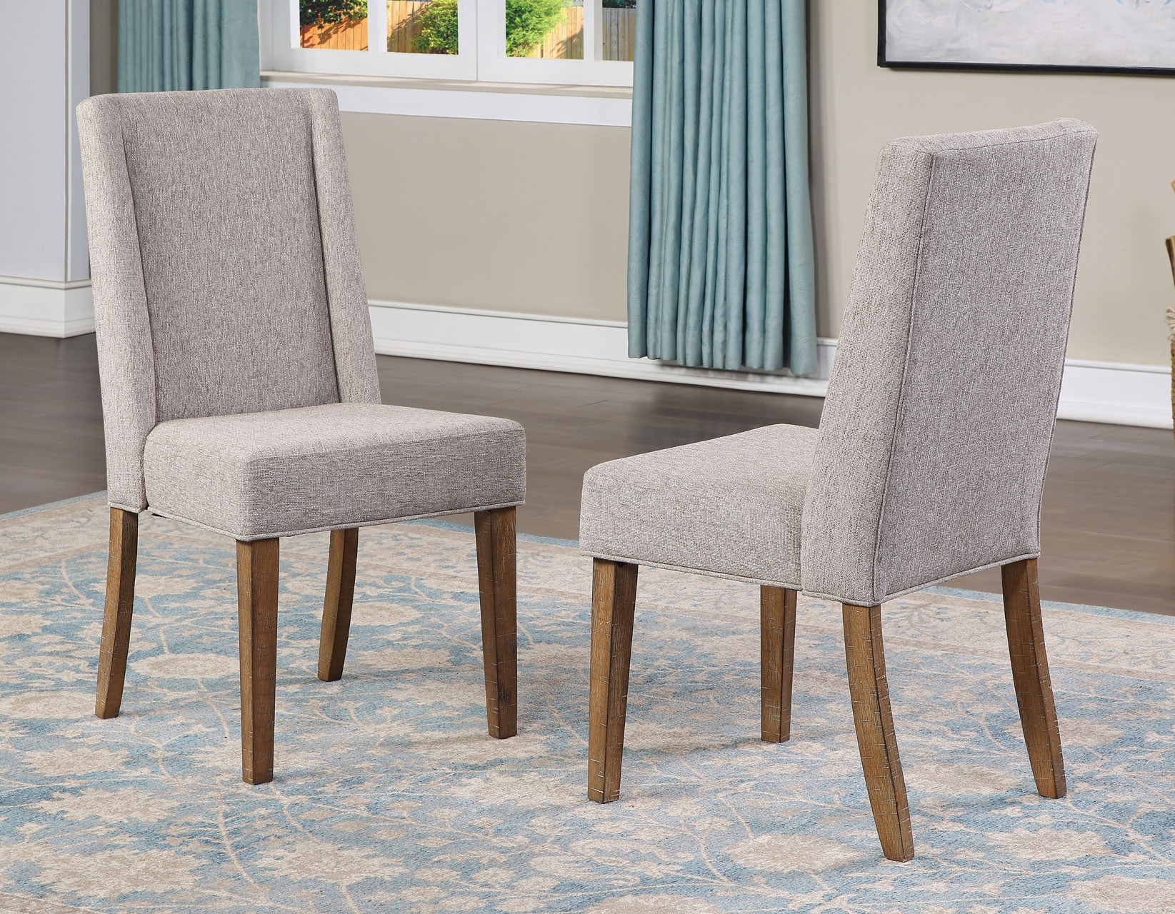 Grey check dining discount chairs