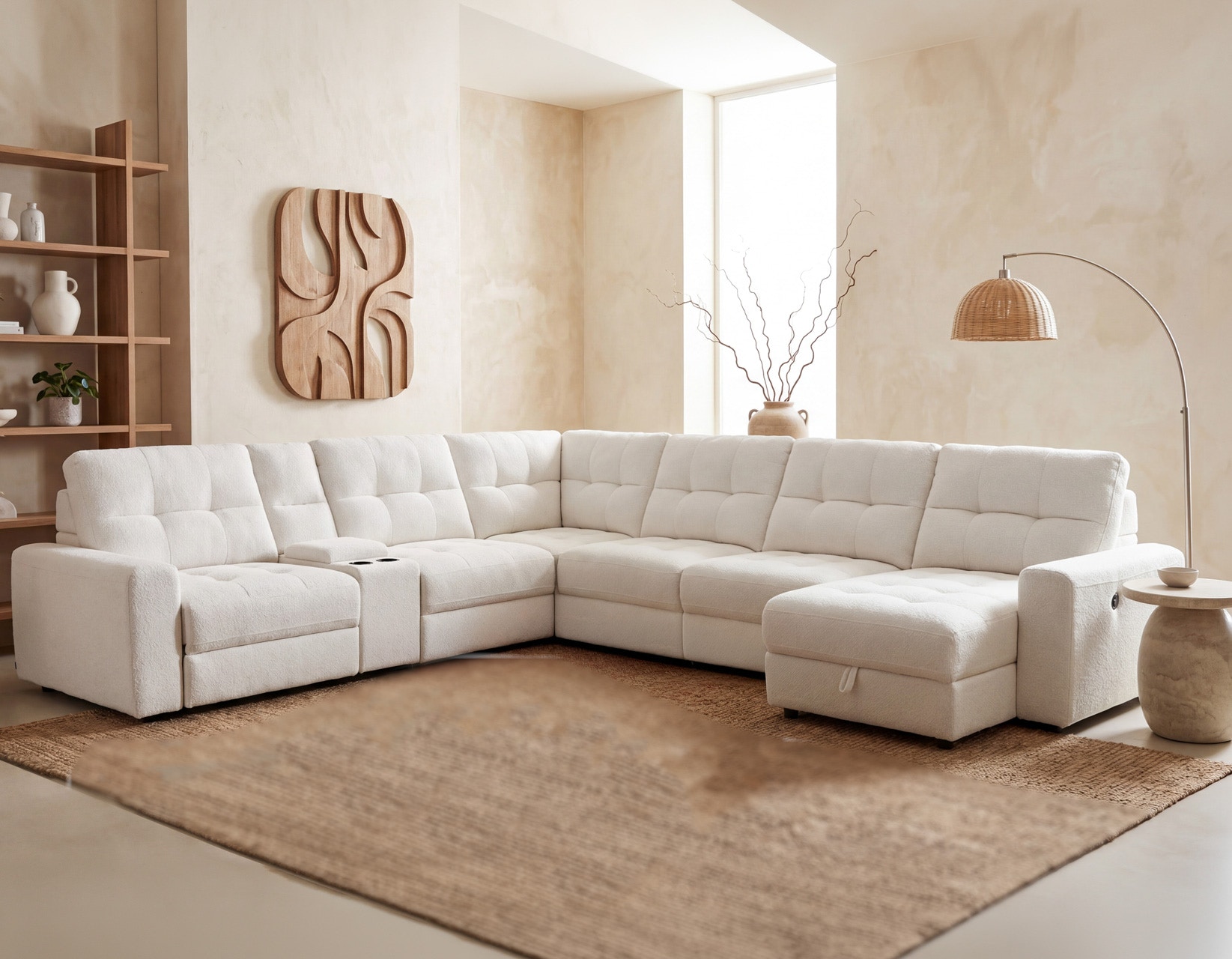 Steve Silver Snyder White 7-Piece Slider Sectional Snyder-Sectional White