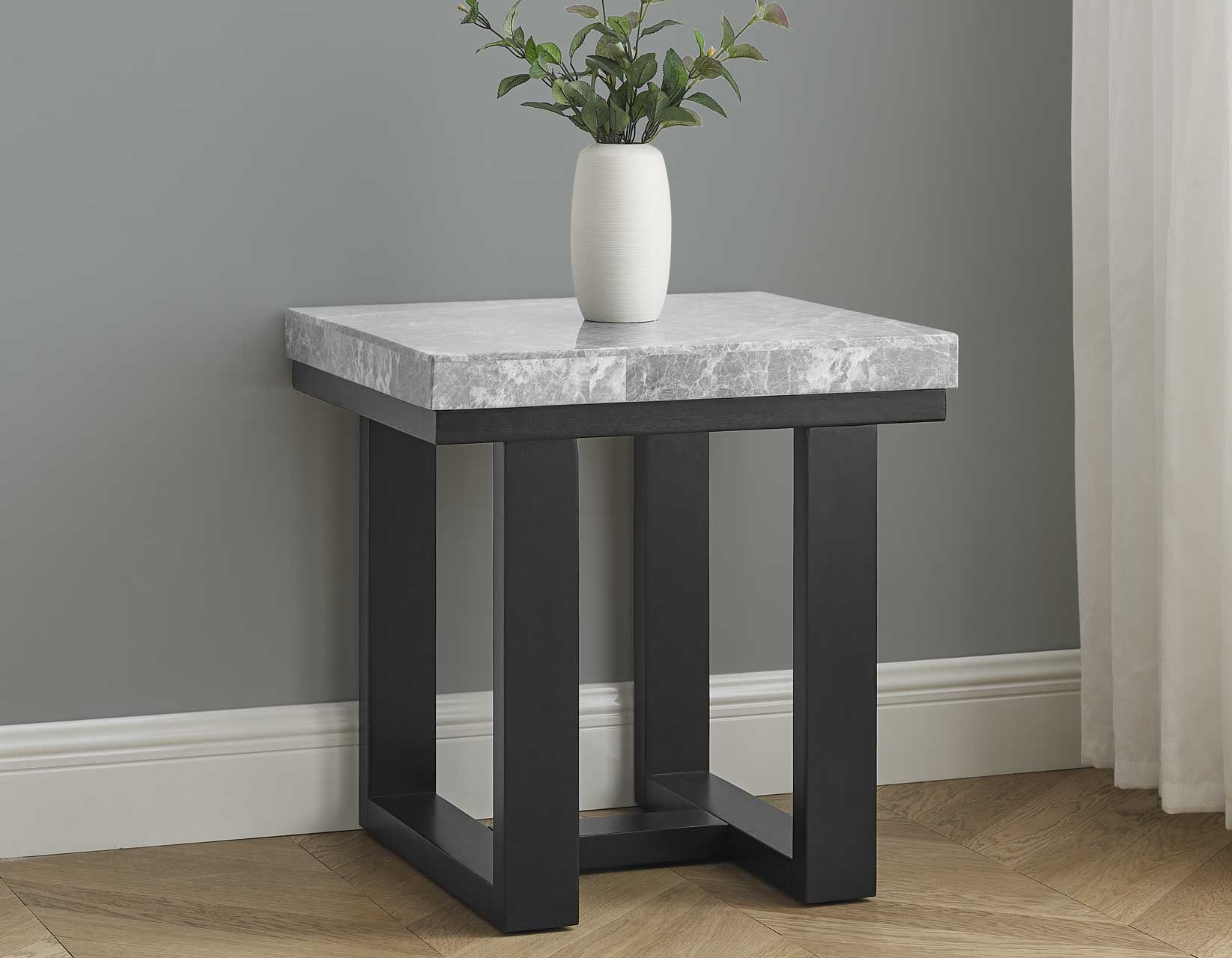  Artemis End Table, Gray Marble Top VLC350E
