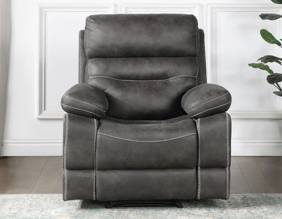 Steve Silver Living Room Rudger Manual Recliner, Gray RUD800CG ...