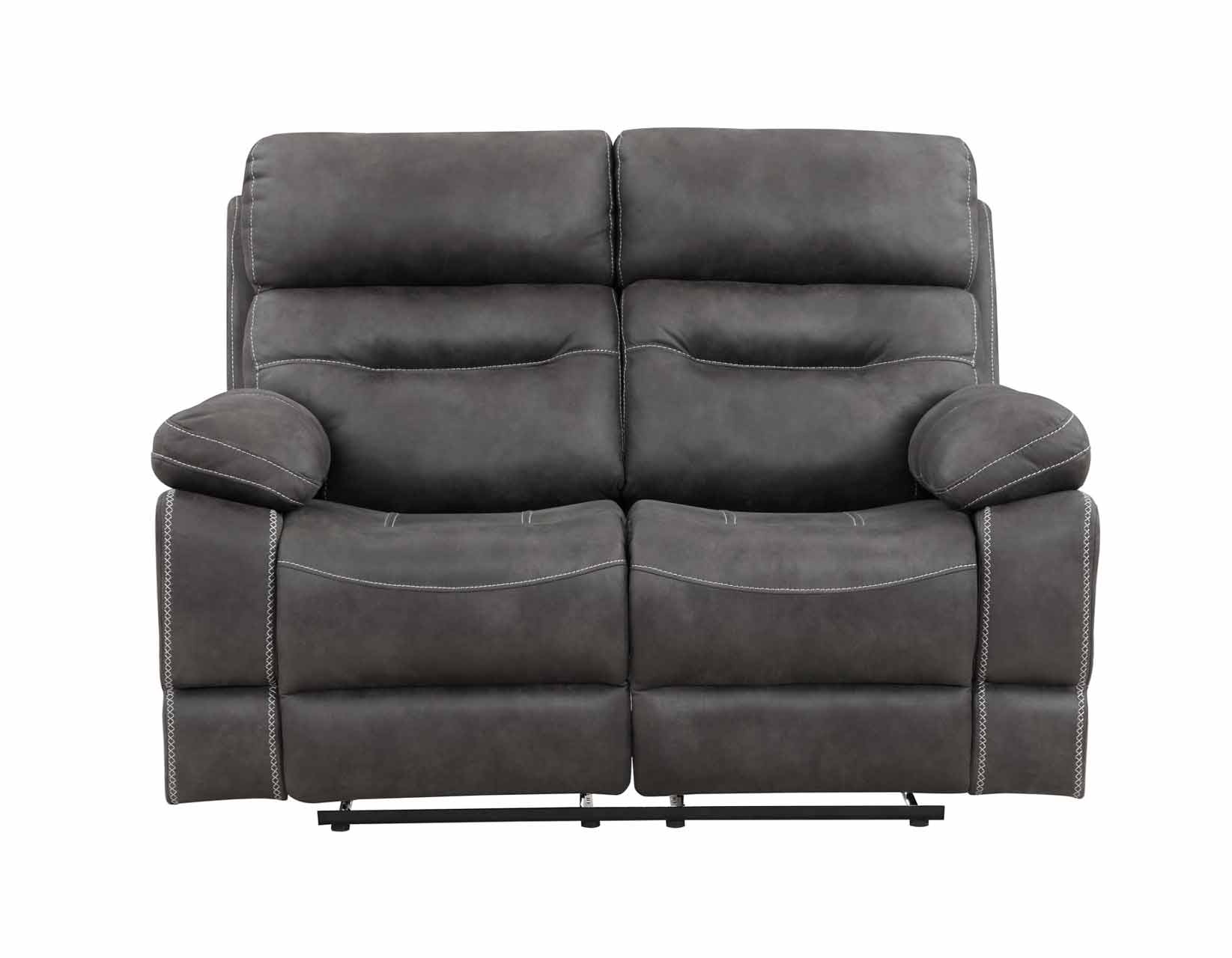 Steve Silver Living Room Rudger Manual Reclining Loveseat, Gray ...