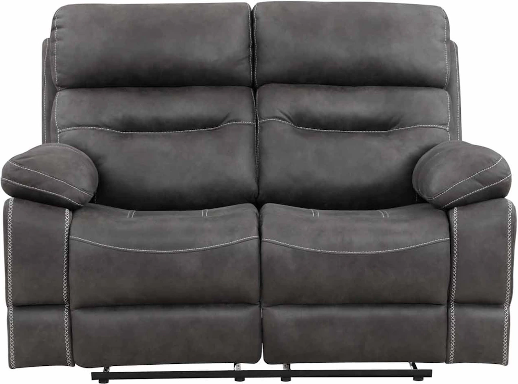 Steve Silver Living Room Rudger Manual Reclining Loveseat, Gray ...