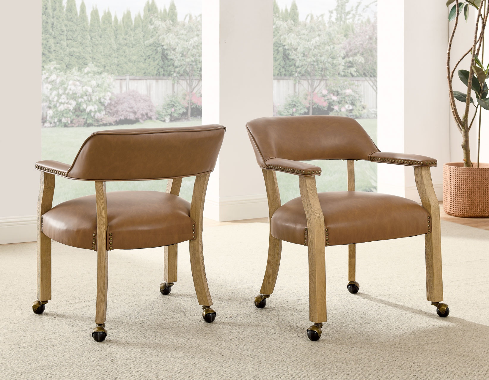 hyeon（ヘヨン） テッドケープ / キャメル Steve Silver Casual Dining Rylie Captains Chair, Natural Finish