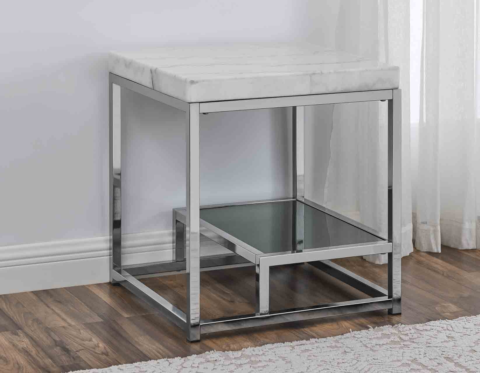 Steve Silver Living Room Aston White Marble End Table AS200WE Carol