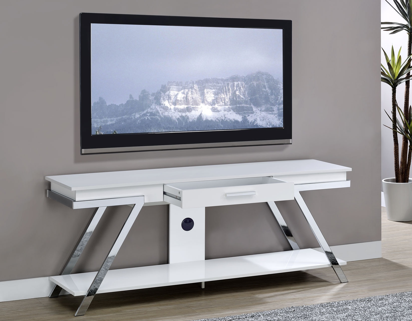 Steve Silver Home Entertainment Zena TV Stand with Drawer ZN300WTV