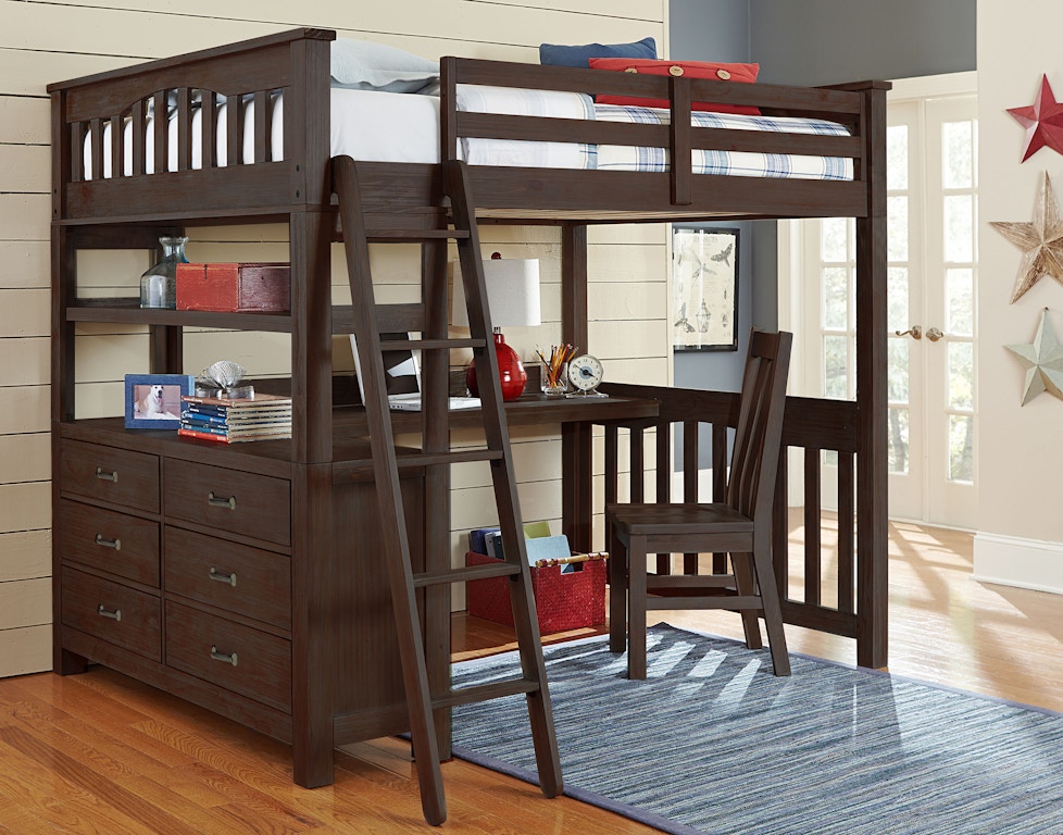 Hillsdale Kids And Teen Youth Highlands Full Loft Bed With Desk 11080Nd -  Carol House Furniture