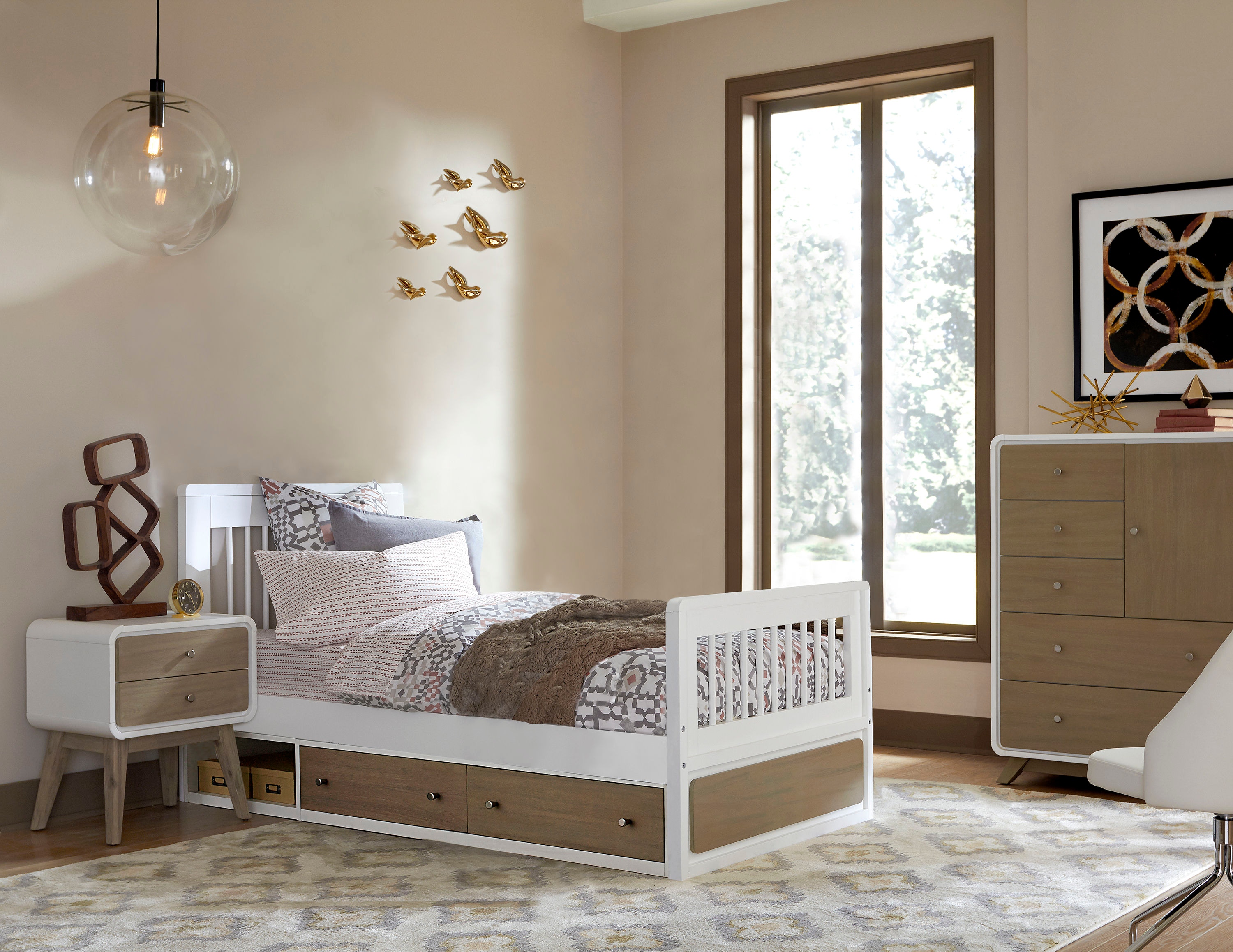 Child's twin bed outlet with drawers