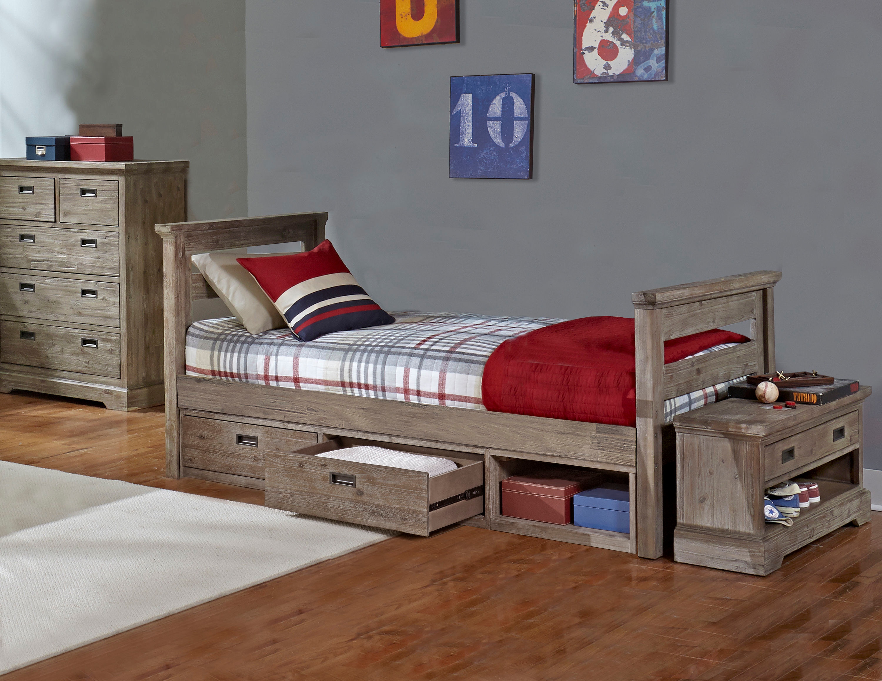 kids twin bed frame with storage
