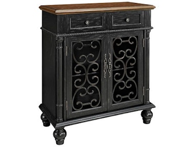 Powell Furniture Shabby Black Console (2 Drawer/2Door) 161-933