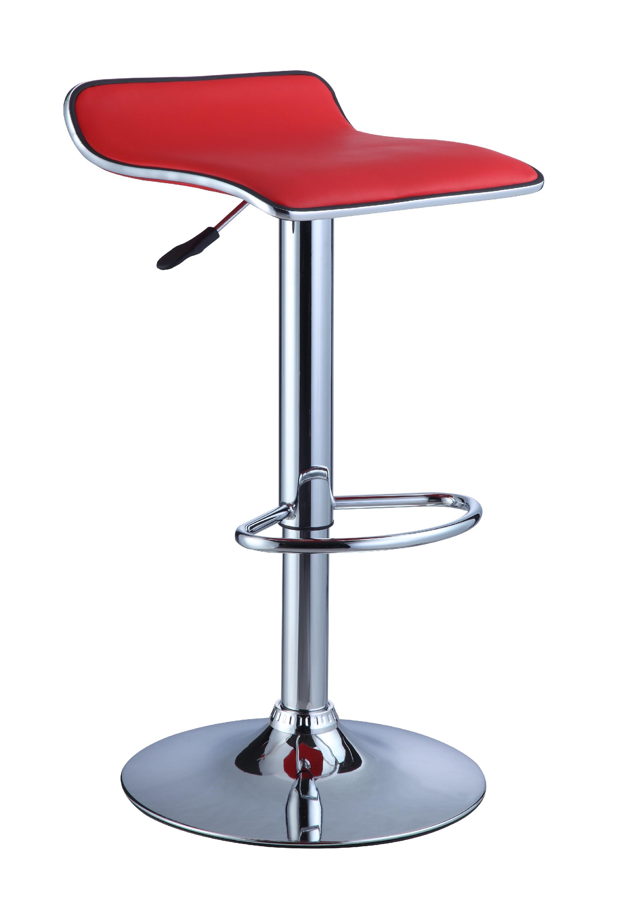 Red and 2025 chrome bar stools