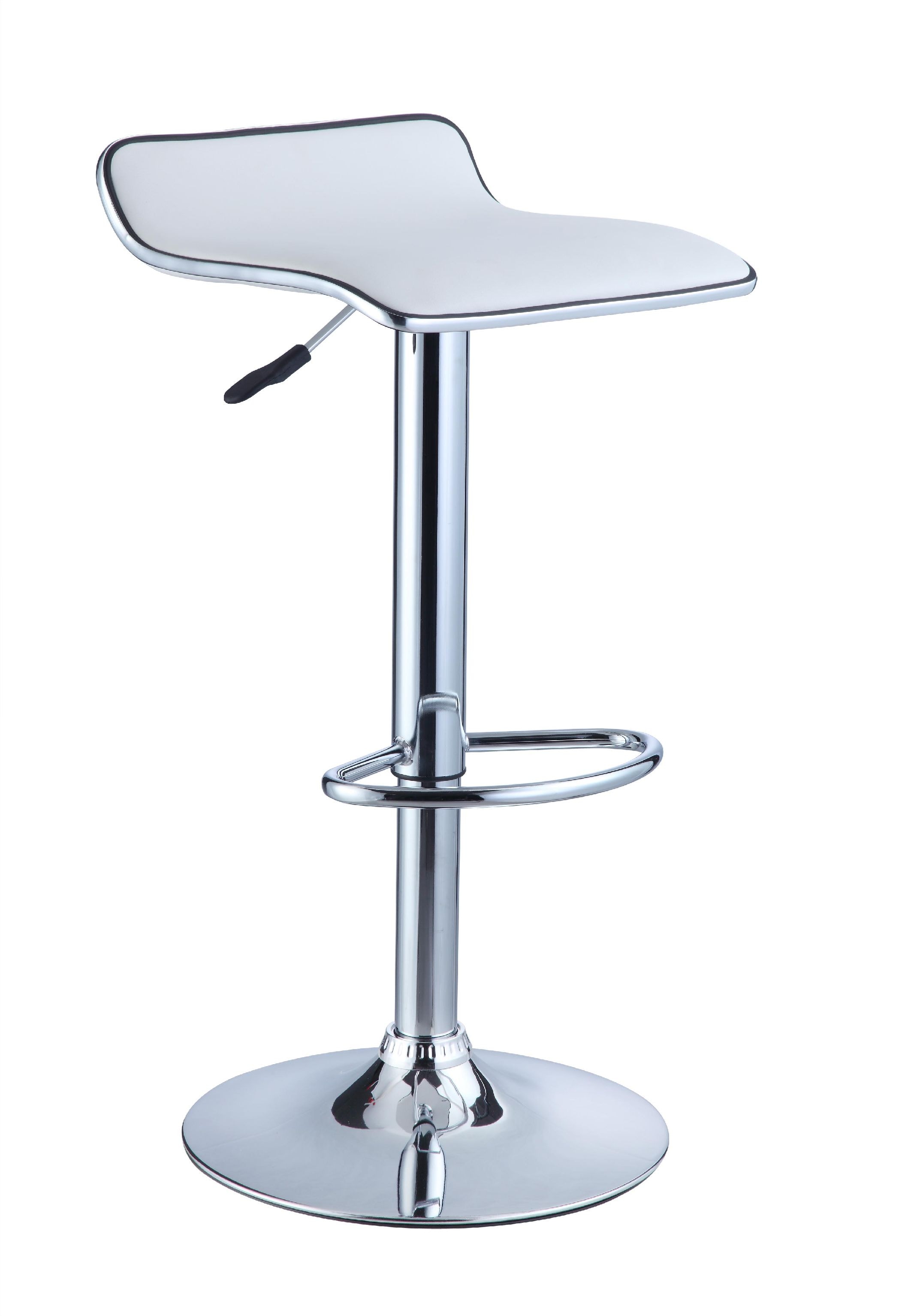 Powell Furniture Casual Dining White Faux Leather Chrome Thin Seat