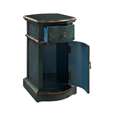 Powell Furniture Living Room Blue Chairside Storage Cabinet 237
