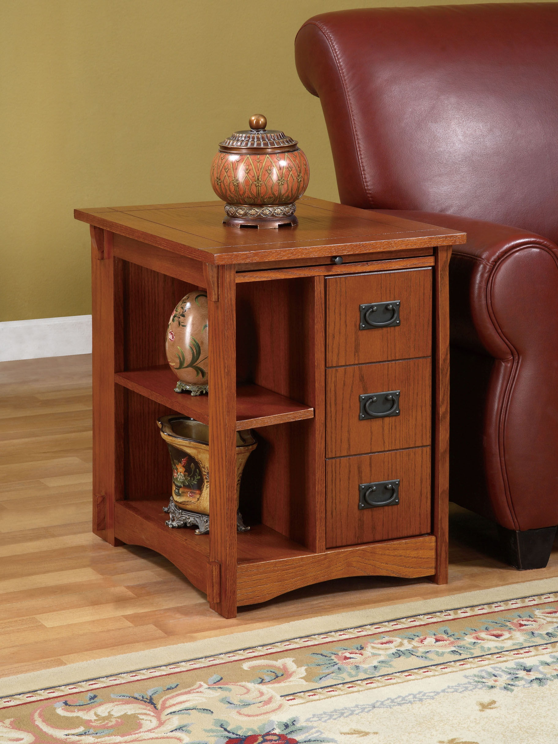 Powell Furniture Living Room Mission Oak Magazine Cabinet Table 356 Carol House Furniture