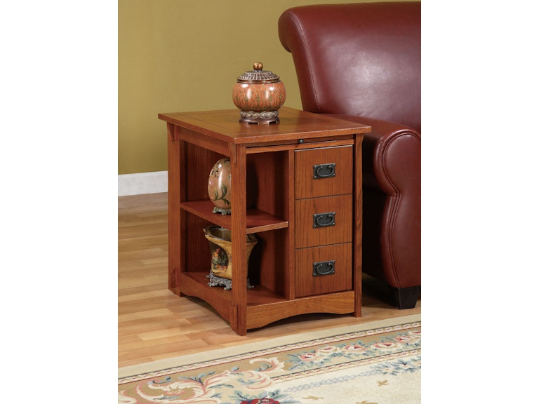 Powell Furniture Living Room Mission Oak Magazine Cabinet Table 356