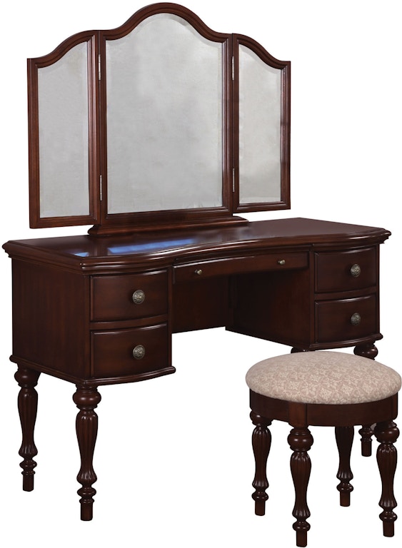 Powell Furniture Bedroom Marquis Cherry Vanity Mirror And