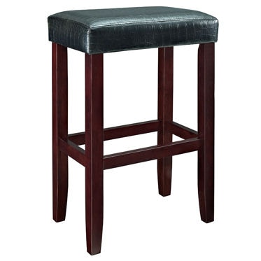 Powell Furniture Casual Dining Black Croc Faux Leather Barstool