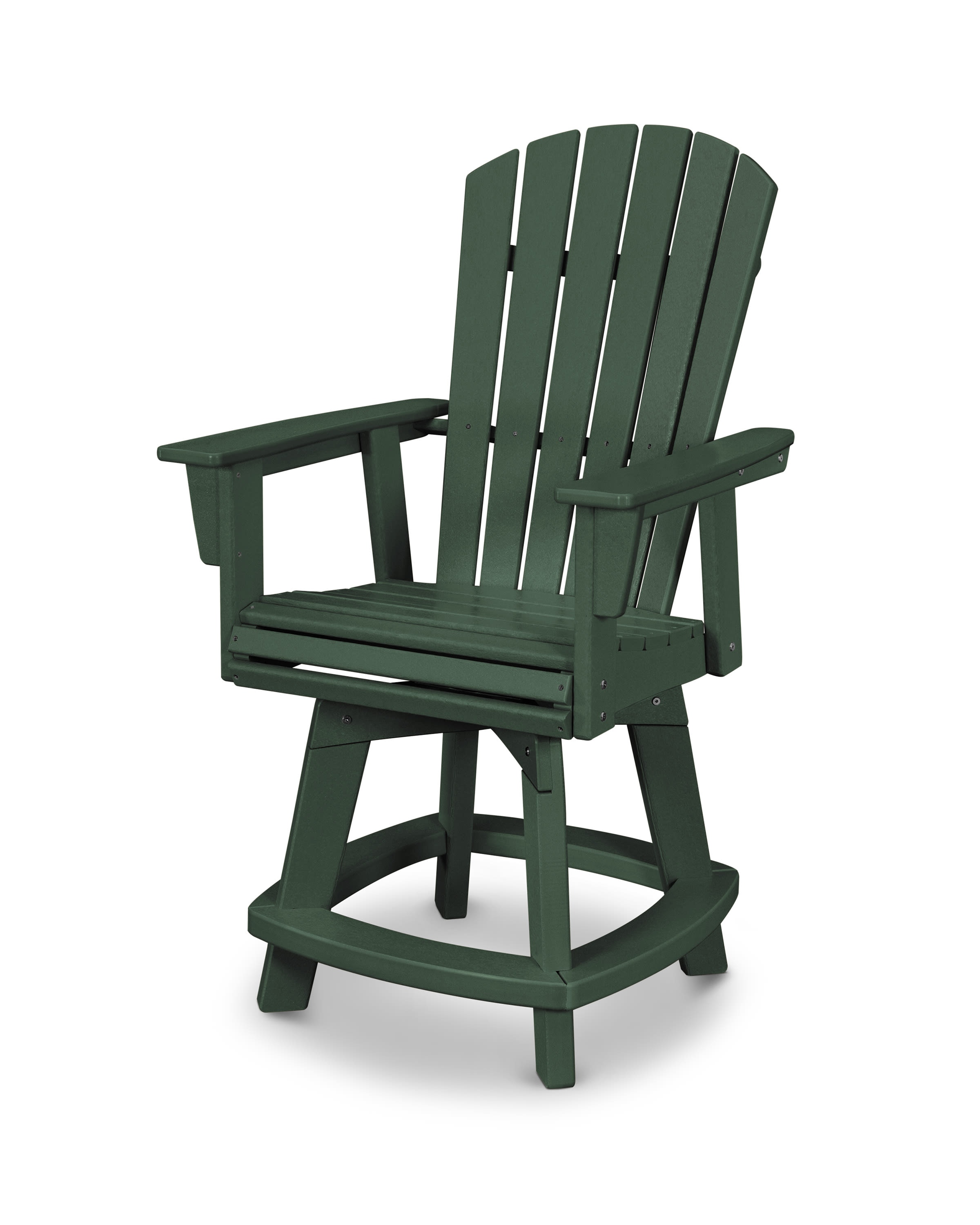  Nautical Adirondack Swivel Counter Chair In Green 