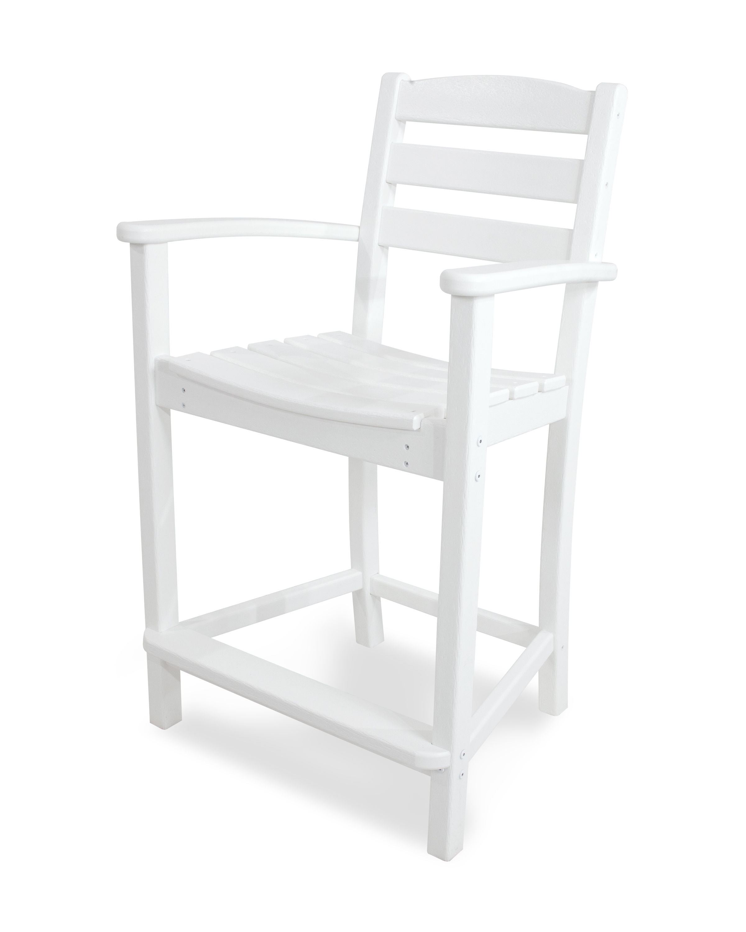  La Casa Cafe Counter Arm Chair In White 