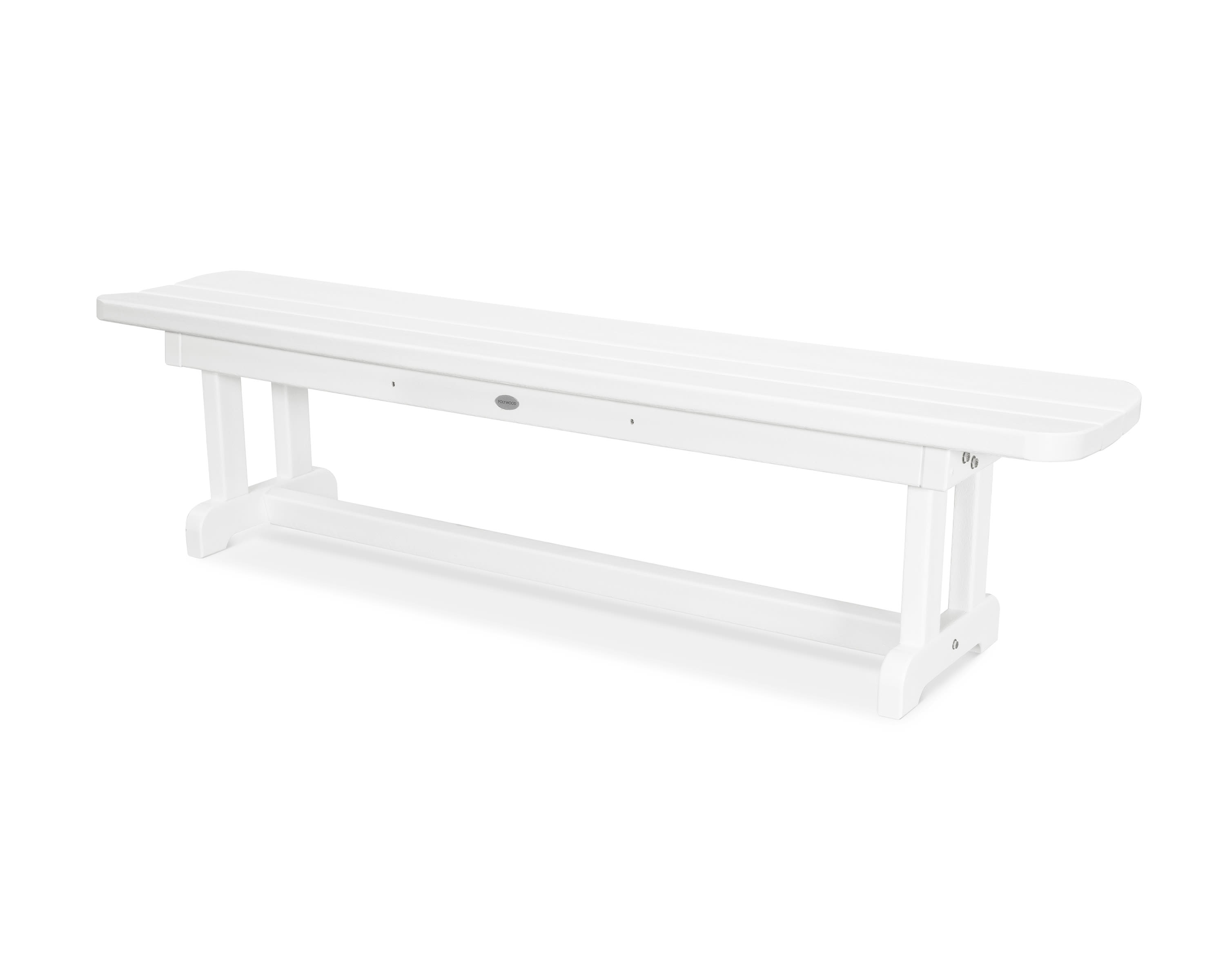 white outdoor backless bench