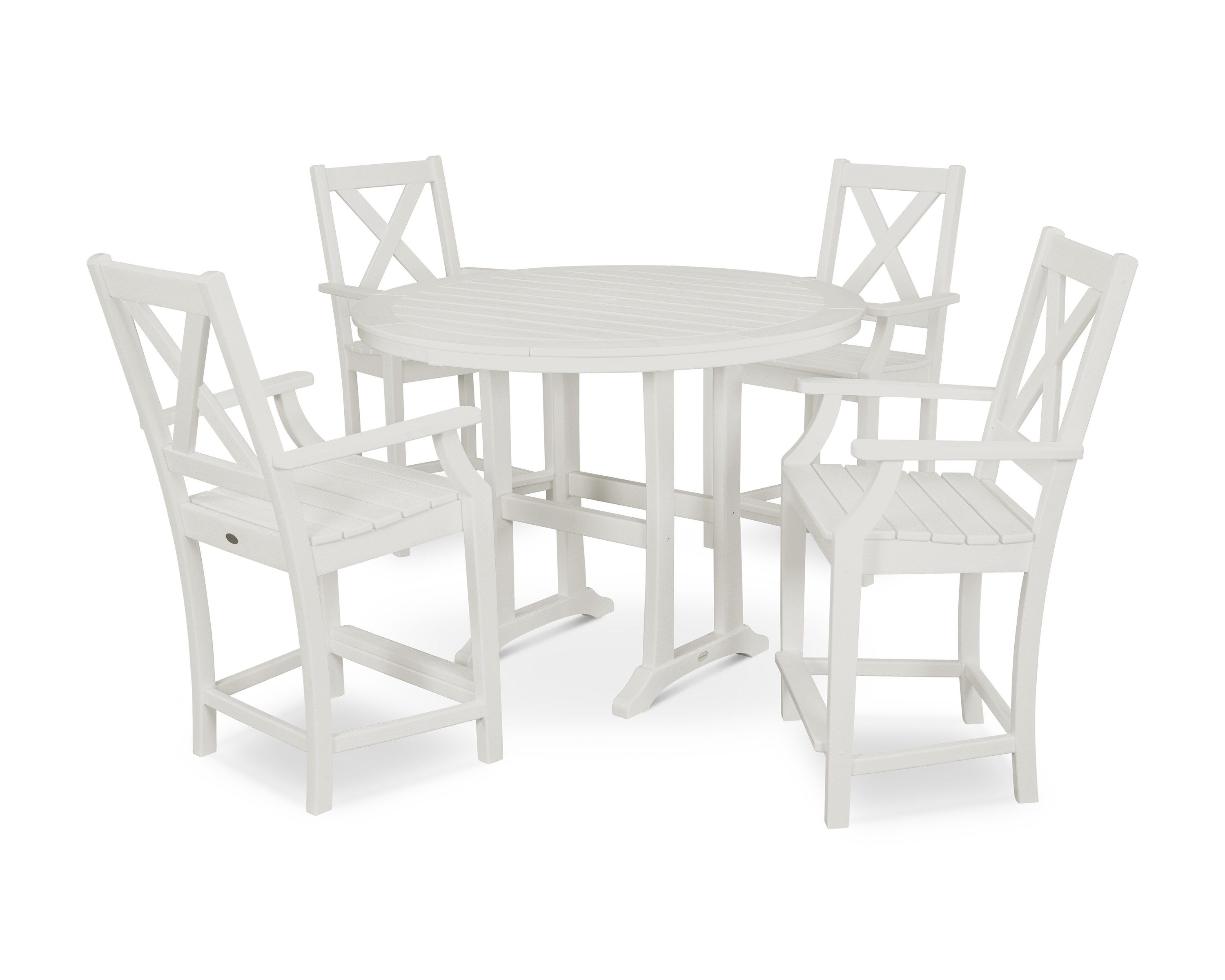  Braxton 5-Piece Nautical Trestle Arm Chair Counter Set 