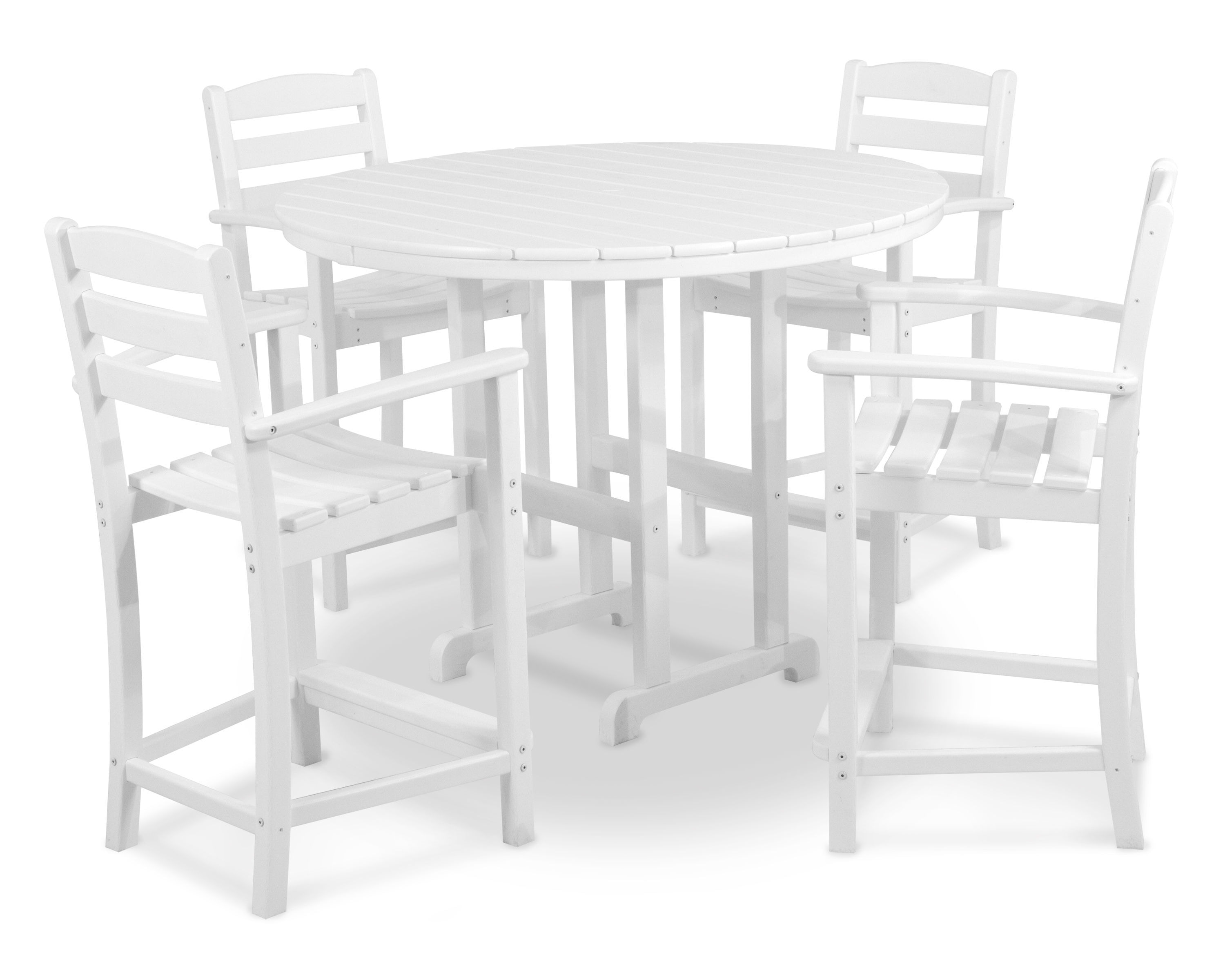  La Casa Cafe 5-Piece Round Farmhouse Counter Set 