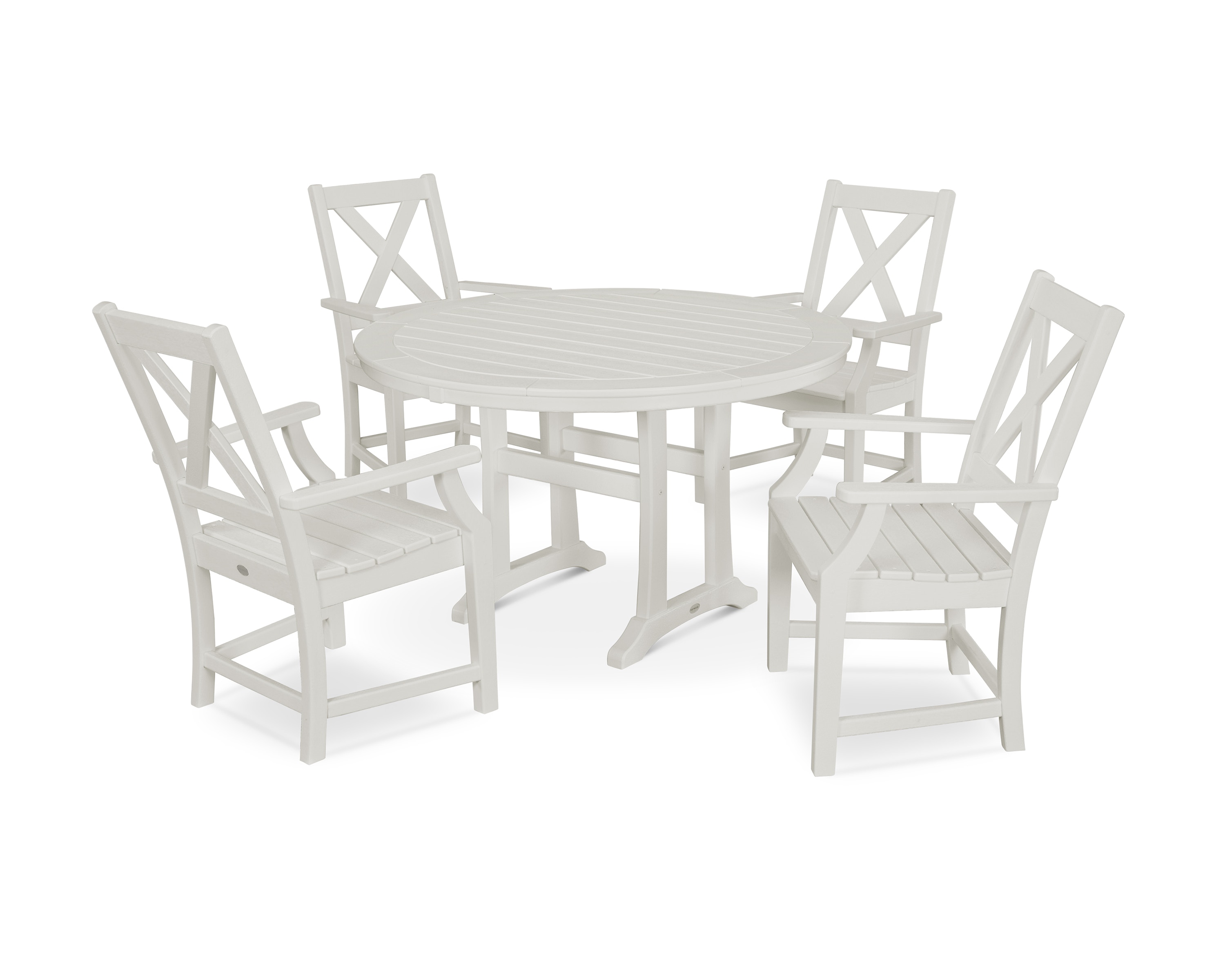  Braxton 5-Piece Nautical Trestle Arm Chair Dining Set 
