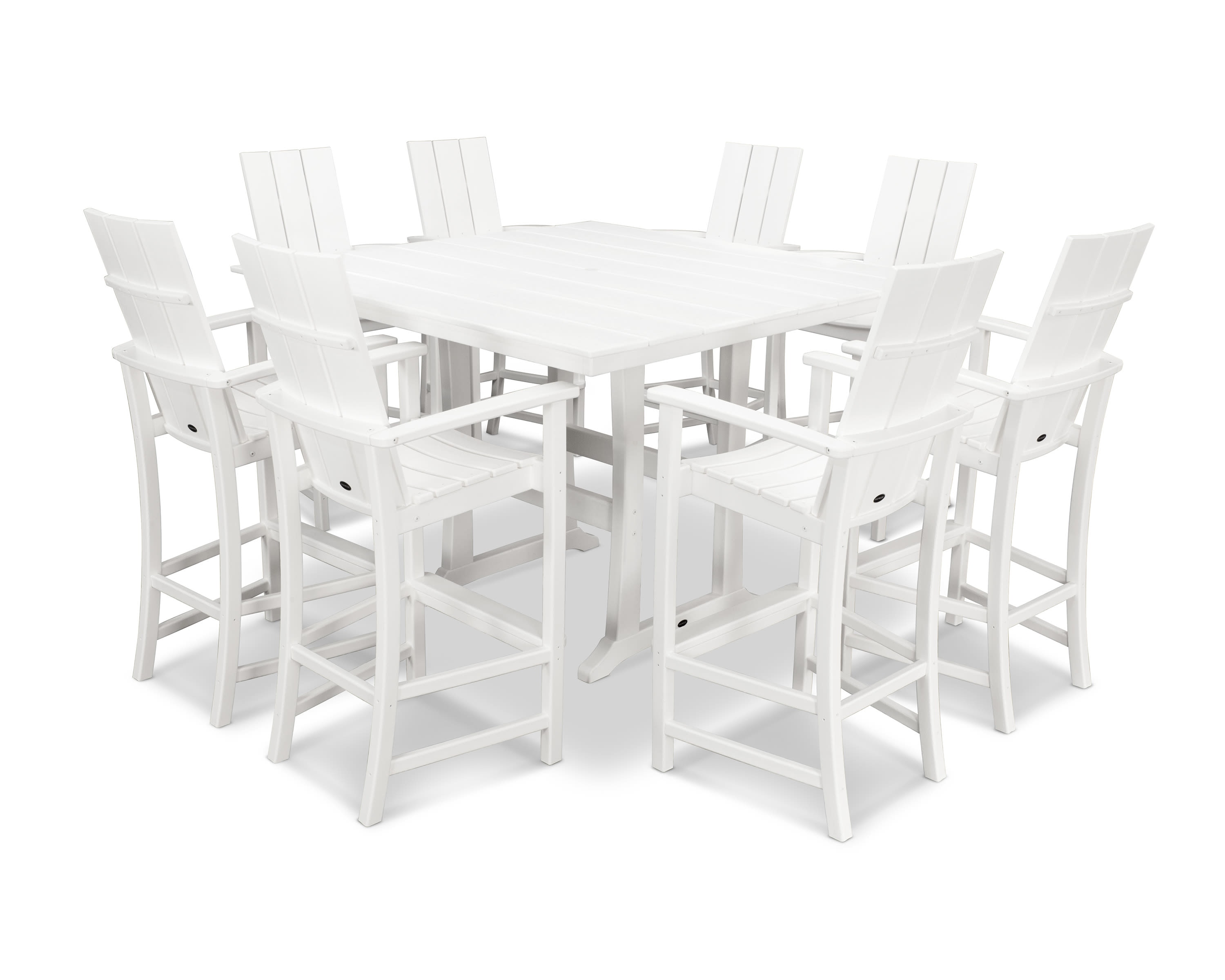  Modern Adirondack 9-Piece Farmhouse Trestle Bar Set 