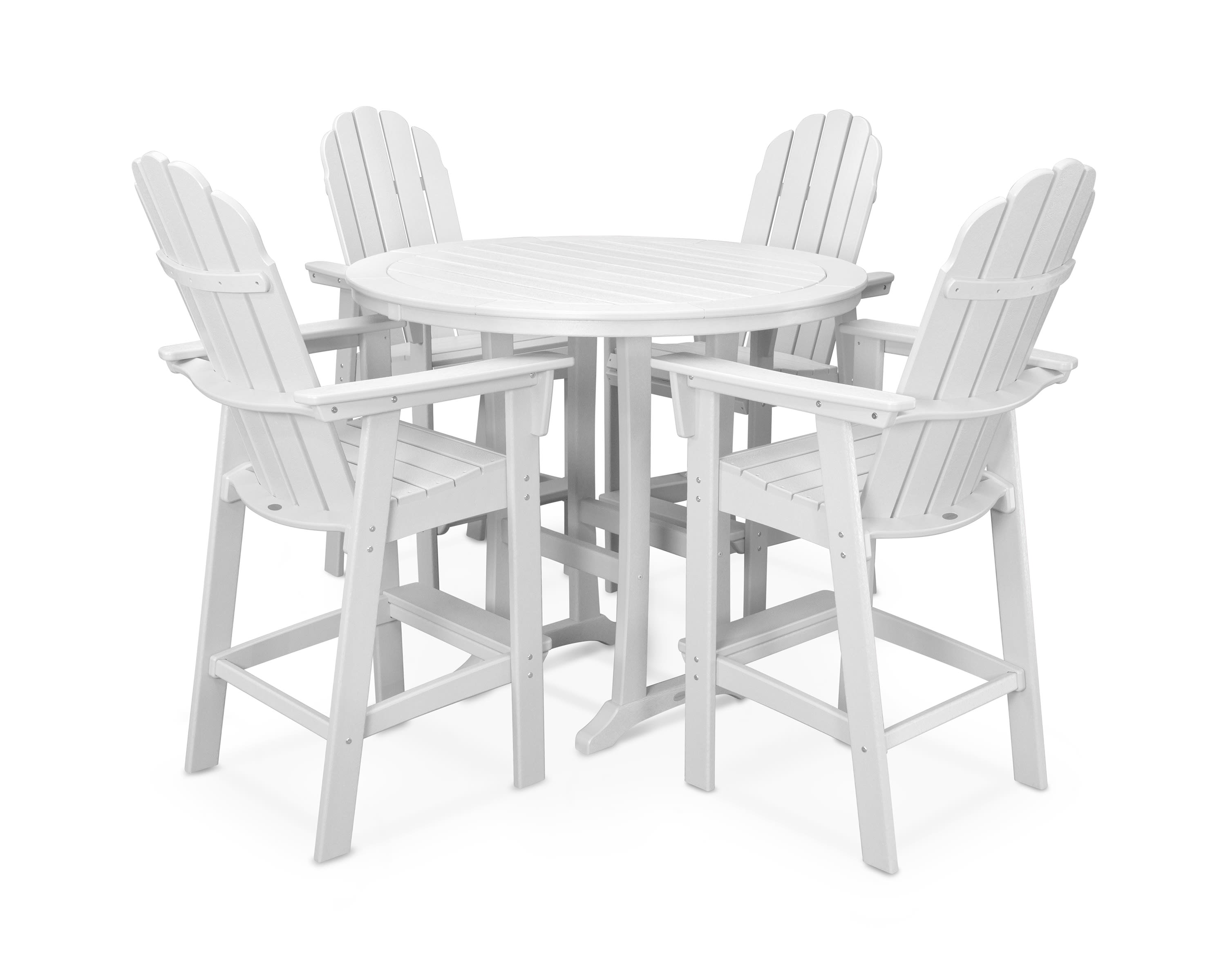 Vineyard Curveback Adirondack 5-Piece Nautical Trestle Bar Set 