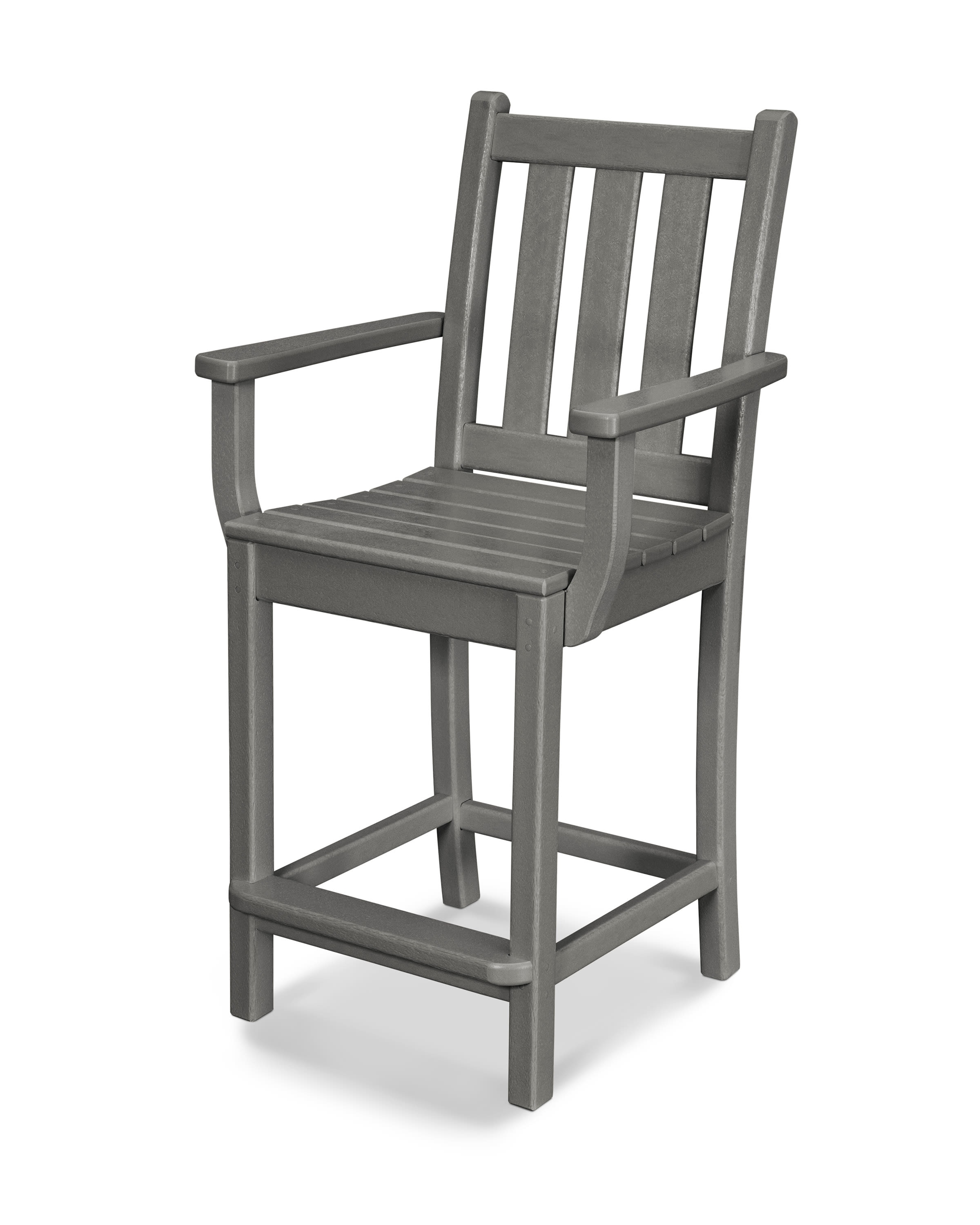  Traditional Garden Counter Arm Chair In Slate Grey 