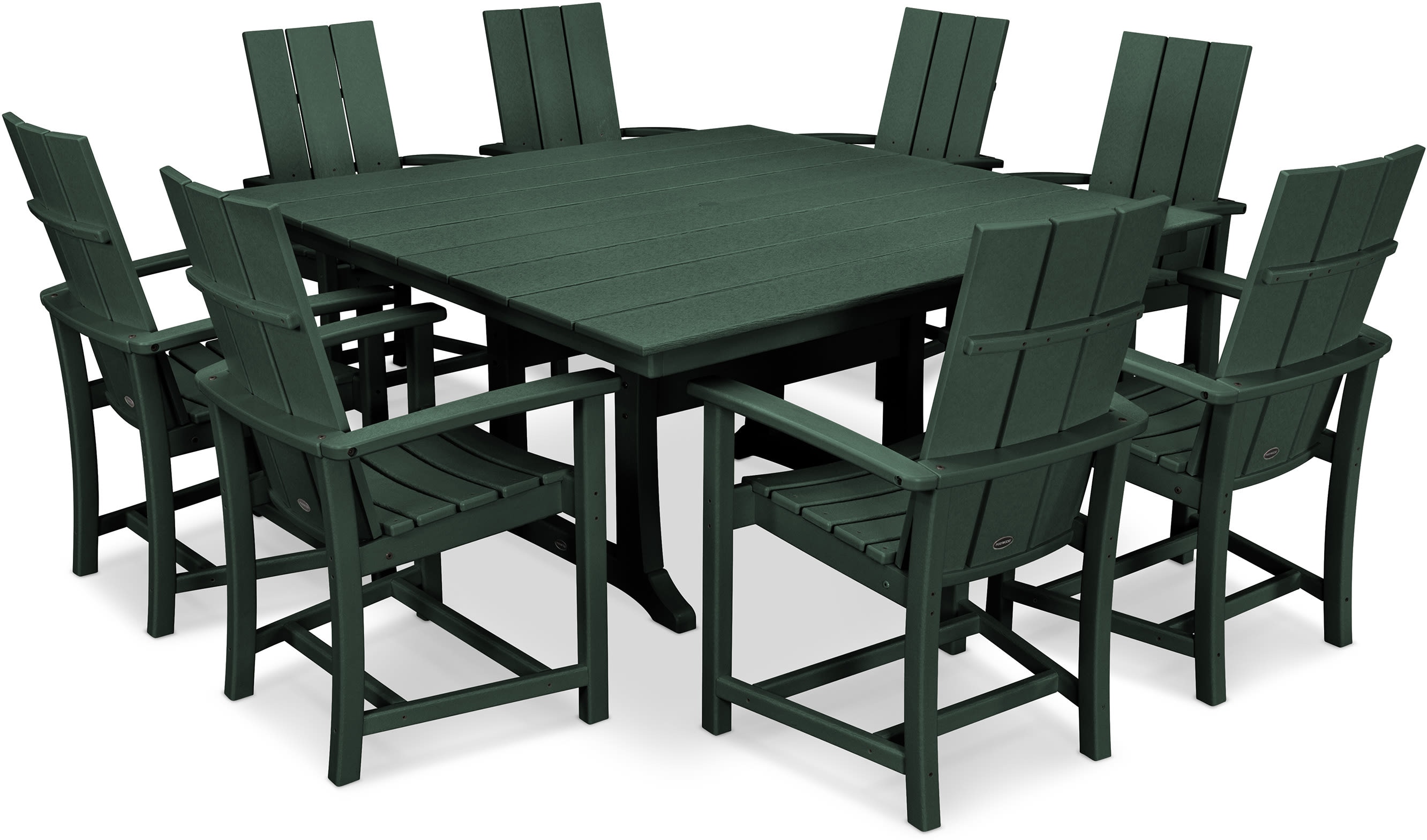 Modern Adirondack 9 Piece Farmhouse Dining Set