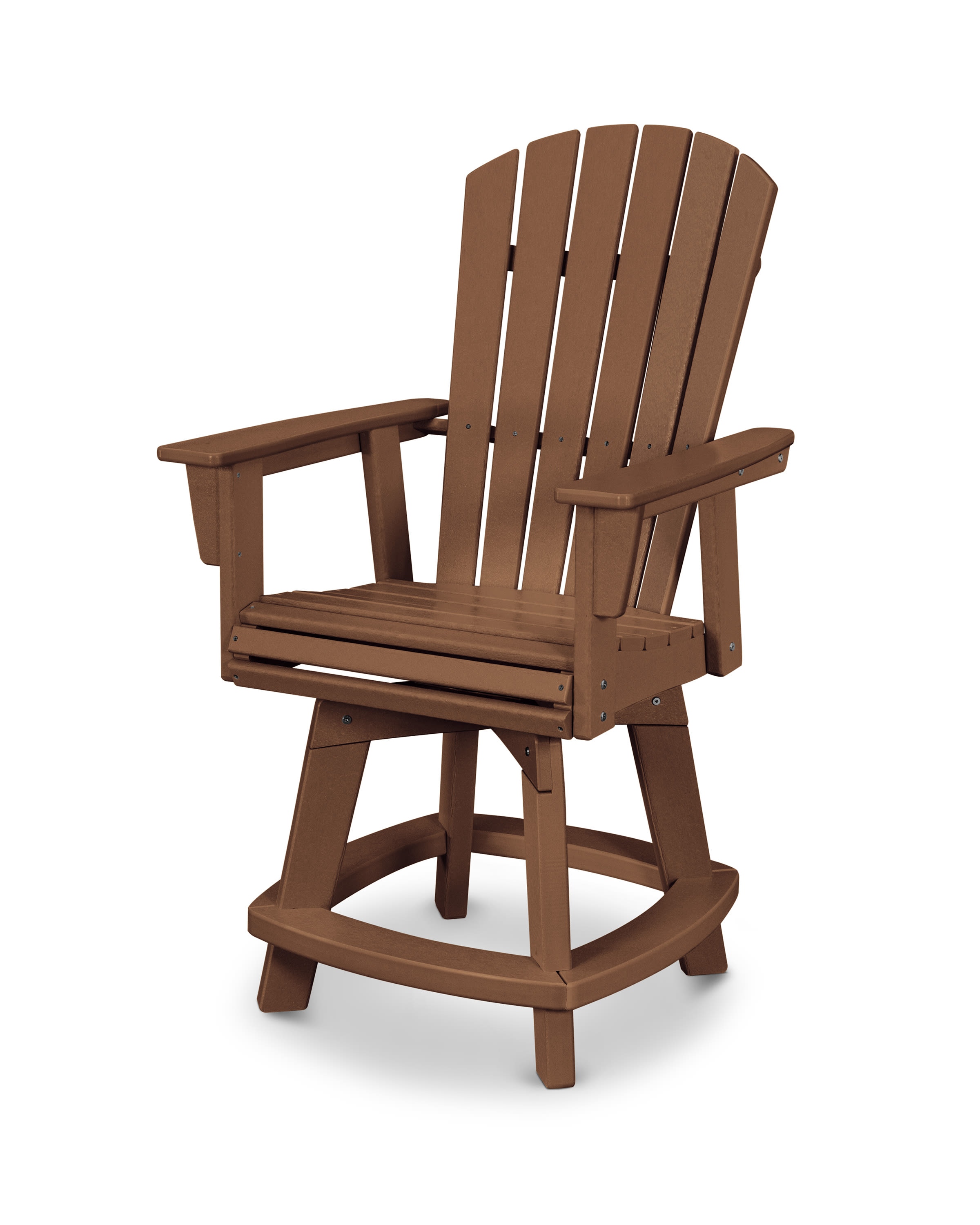  Nautical Adirondack Swivel Counter Chair In Teak 