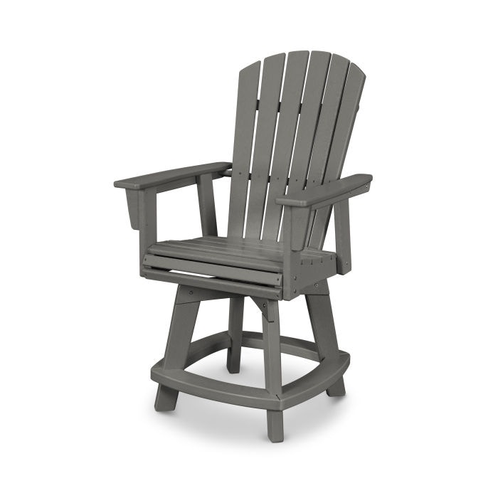  Nautical Adirondack Swivel Counter Chair In Slate Grey 