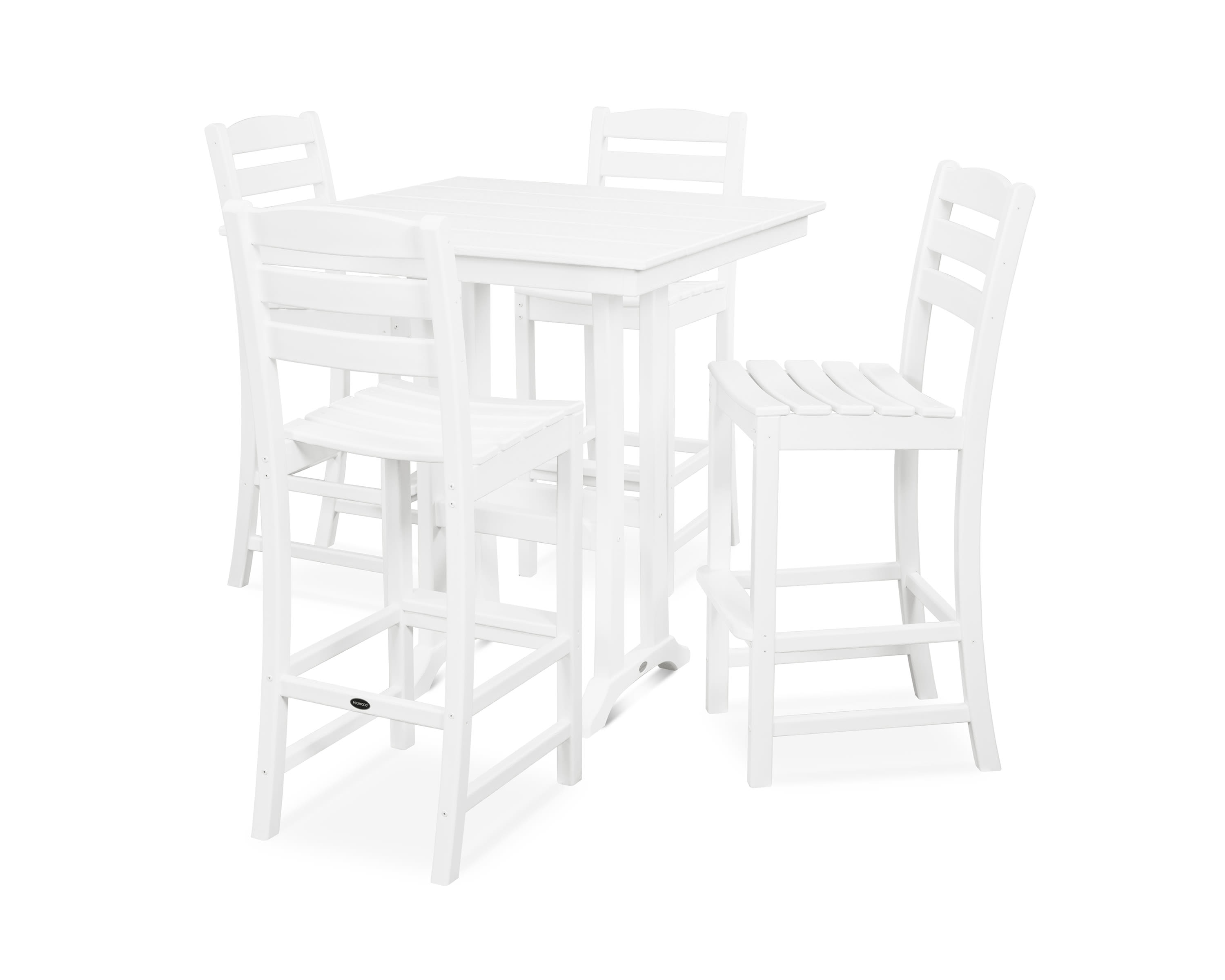  La Casa Cafe 5-Piece Farmhouse Trestle Bar Set 