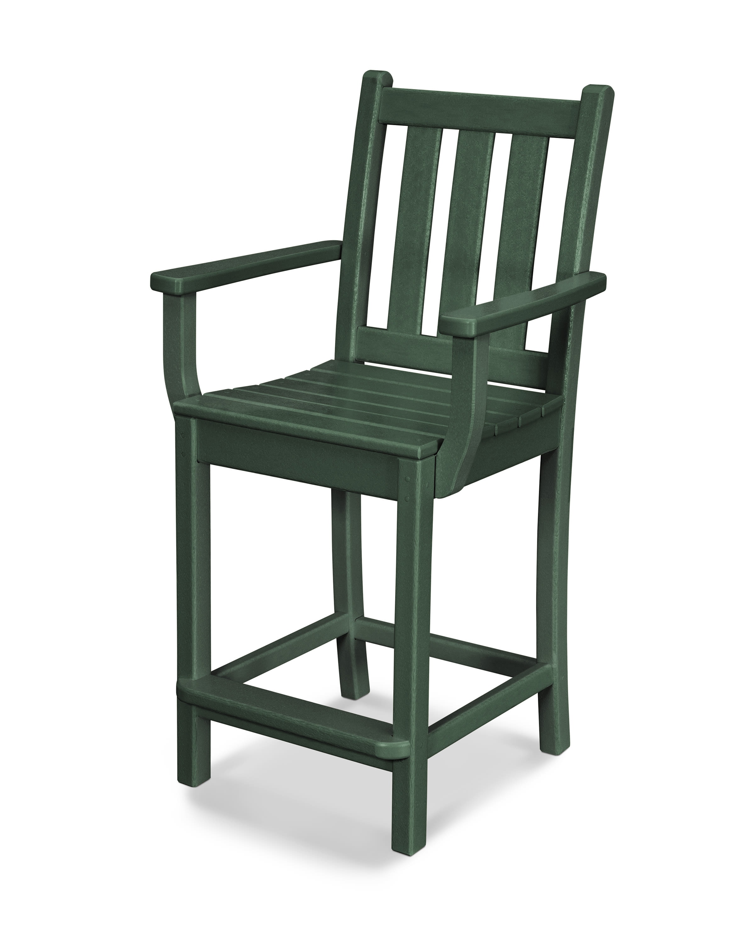  Traditional Garden Counter Arm Chair In Green 