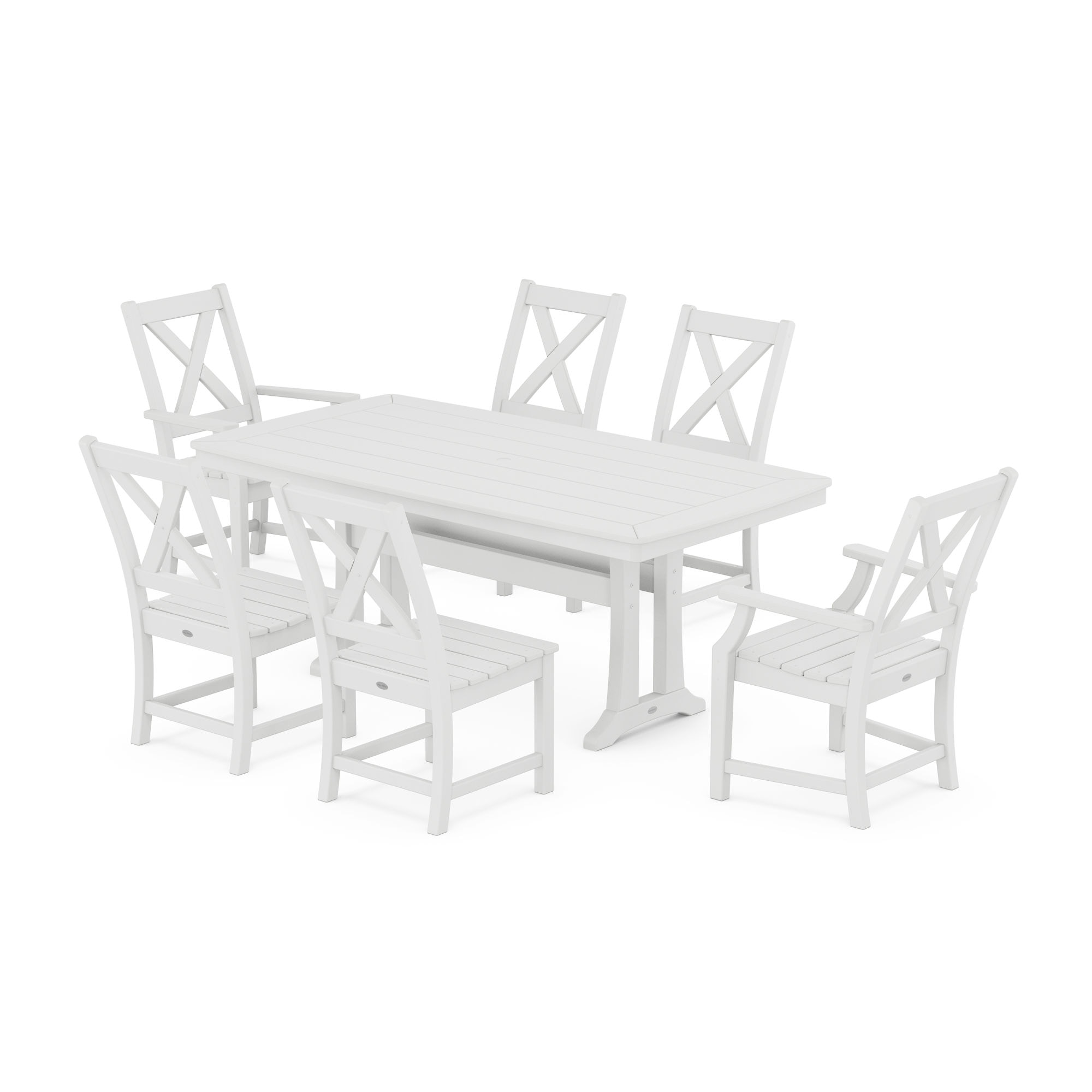  Braxton 7-Piece Dining Set With Trestle Legs 