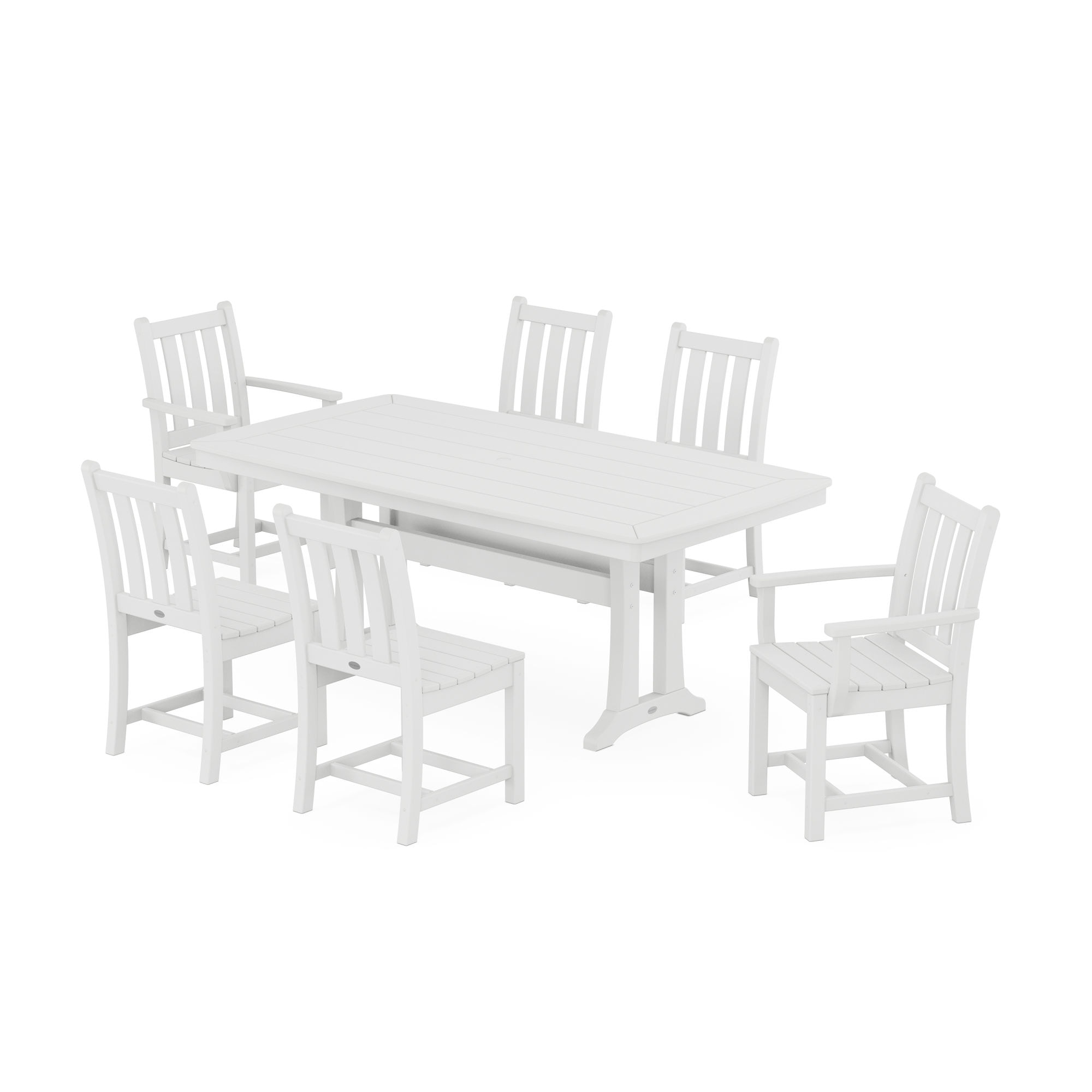  Traditional Garden 7-Piece Dining Set With Trestle Legs 