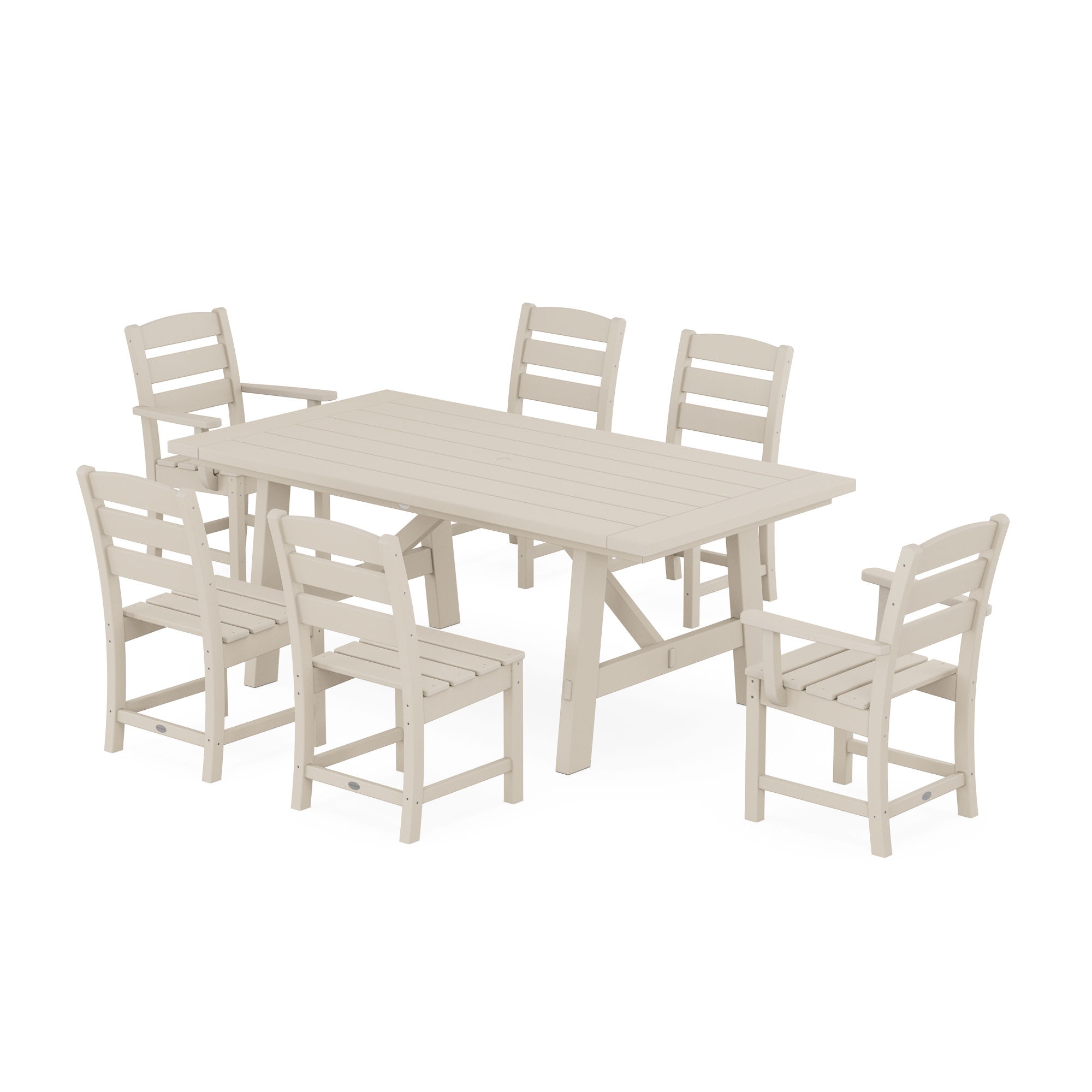  Lakeside 7-Piece Rustic Farmhouse Dining Set 