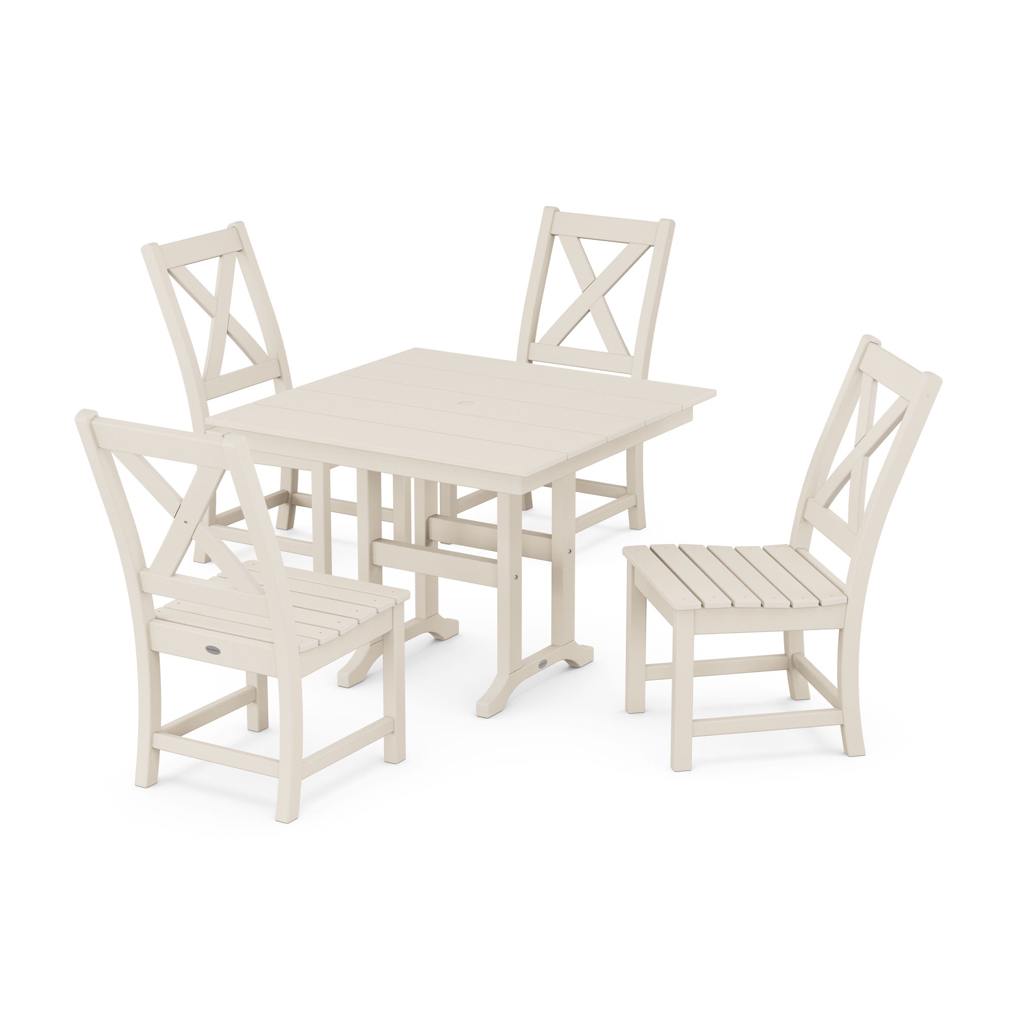  Braxton Side Chair 5-Piece Farmhouse Dining Set 