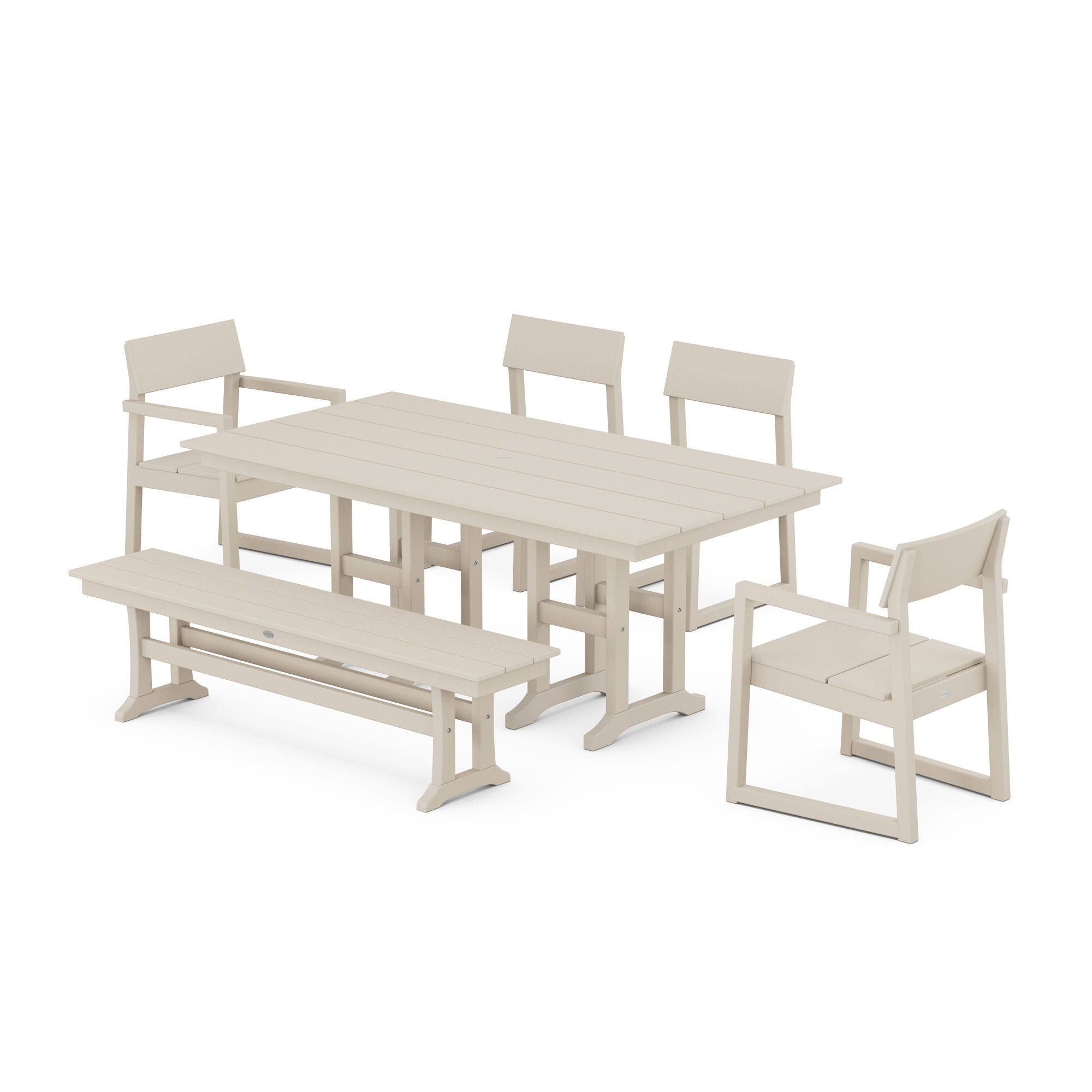  Edge 6-Piece Farmhouse Dining Set 