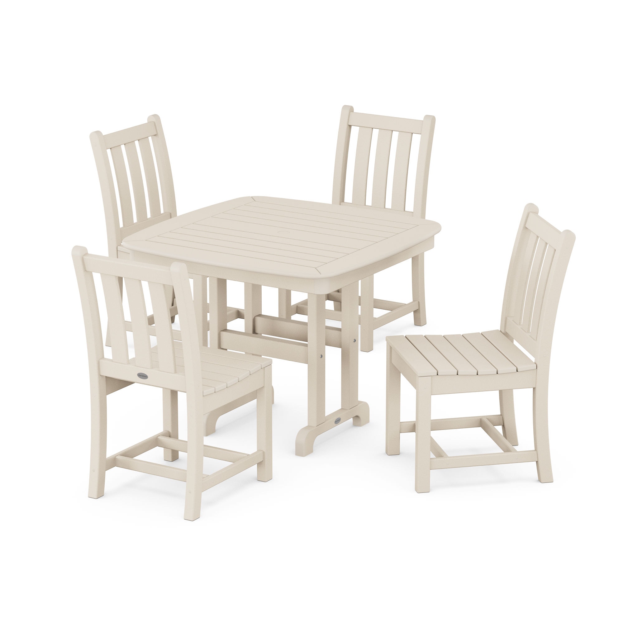 Traditional Garden Side Chair 5-Piece Dining Set 