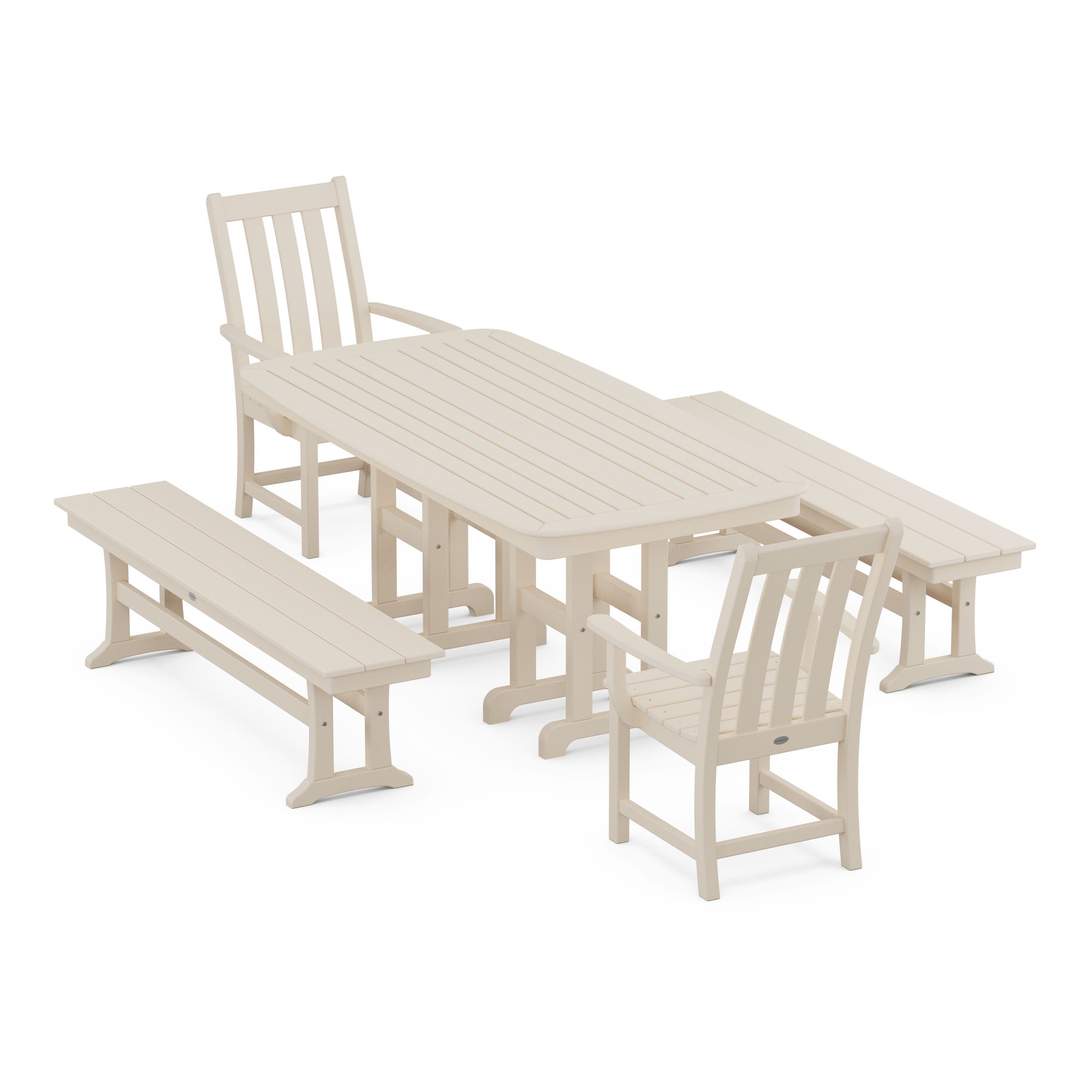  Vineyard 5-Piece Dining Set With Benches 