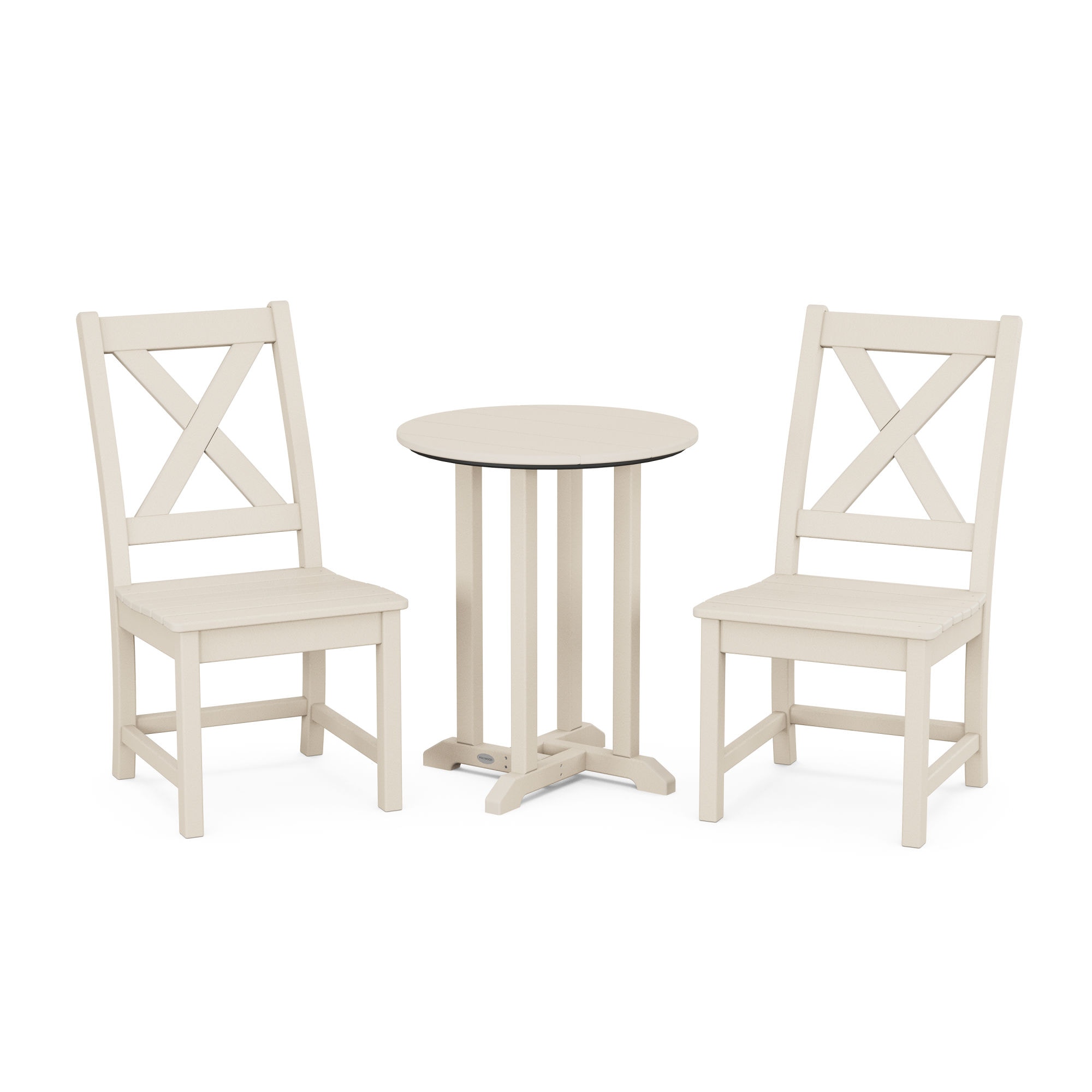  Braxton Side Chair 3-Piece Round Dining Set 